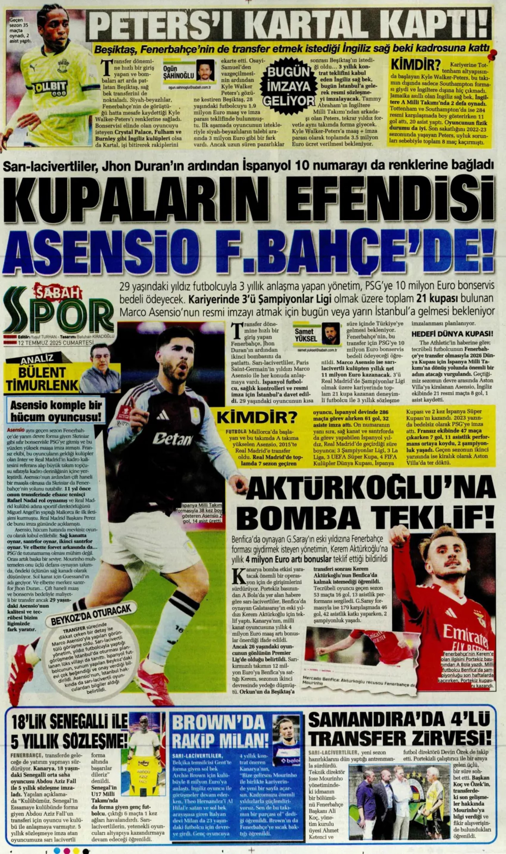 Sporda günün manşetleri... Fenerbahçe transferde gaza basıyor: Osimhen'de büyük satranç