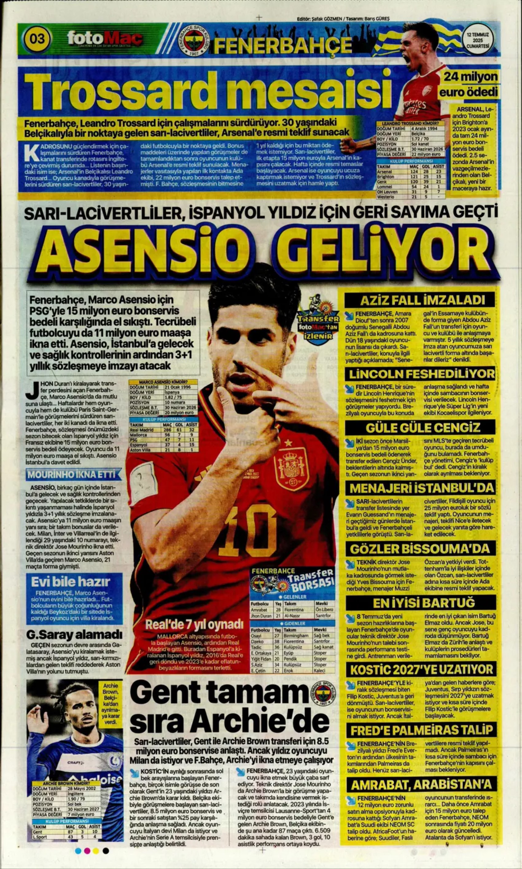 Sporda günün manşetleri... Fenerbahçe transferde gaza basıyor: Osimhen'de büyük satranç