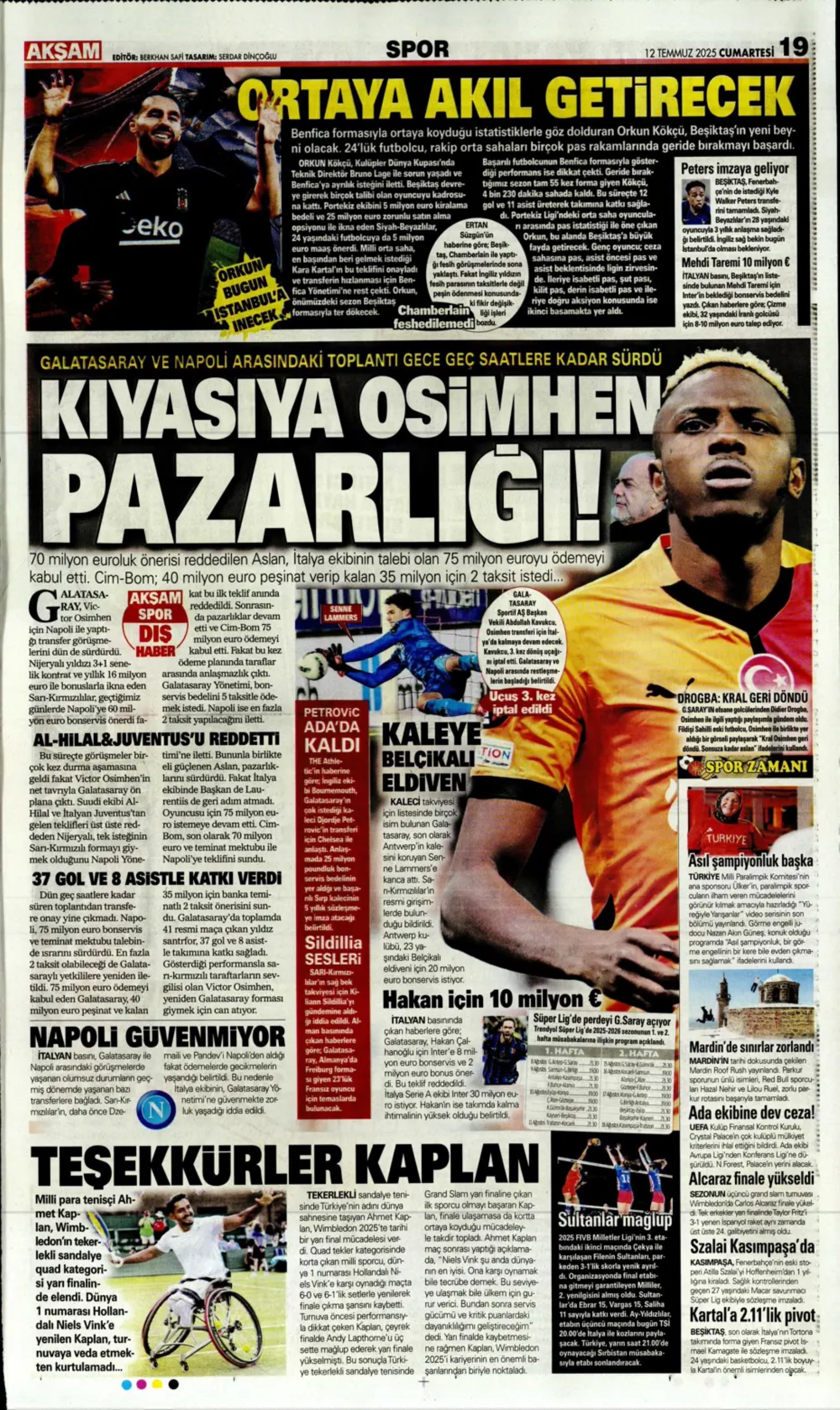 Sporda günün manşetleri... Fenerbahçe transferde gaza basıyor: Osimhen'de büyük satranç