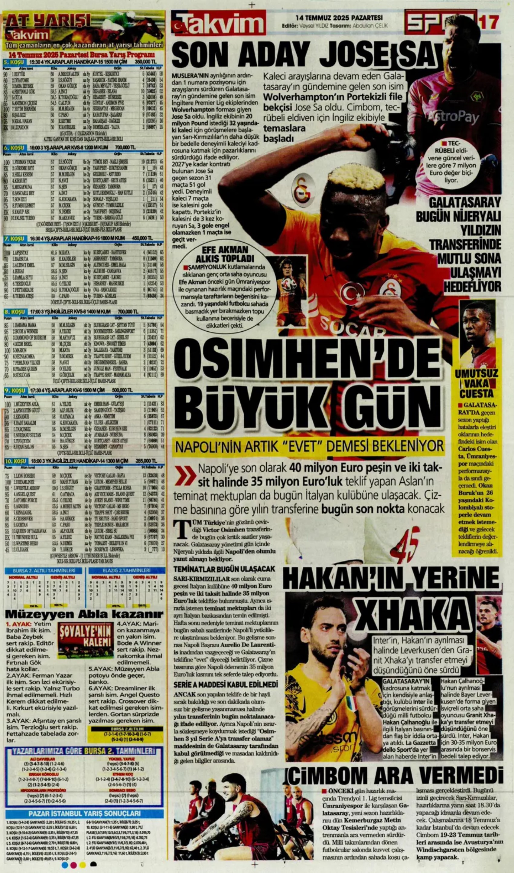 Sporda günün manşetleri... Fenerbahçe Marco Asensio'da mutlu sona ulaştı: Osimhen'de karar haftası