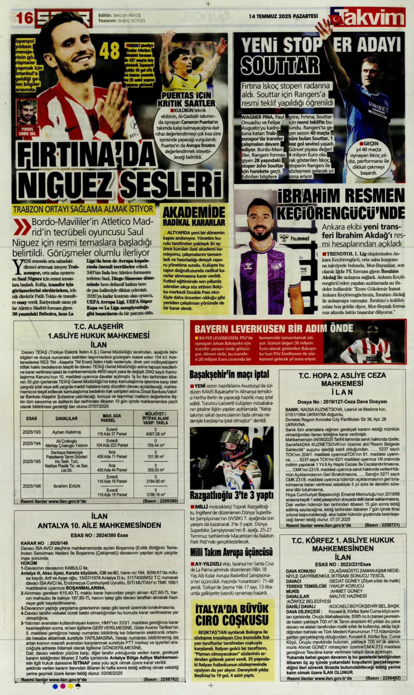Sporda günün manşetleri... Fenerbahçe Marco Asensio'da mutlu sona ulaştı: Osimhen'de karar haftası