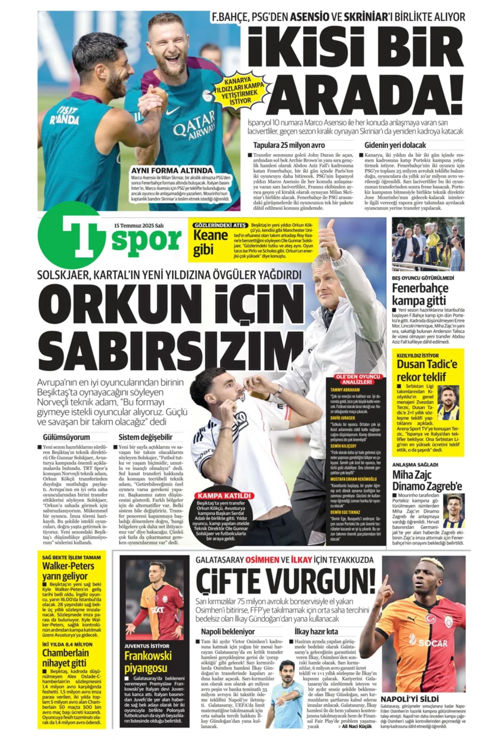 Sporda günün manşetleri... Fenerbahçe'de Xhaka sesleri: 'Sadece Galatasaray'da oynarım'