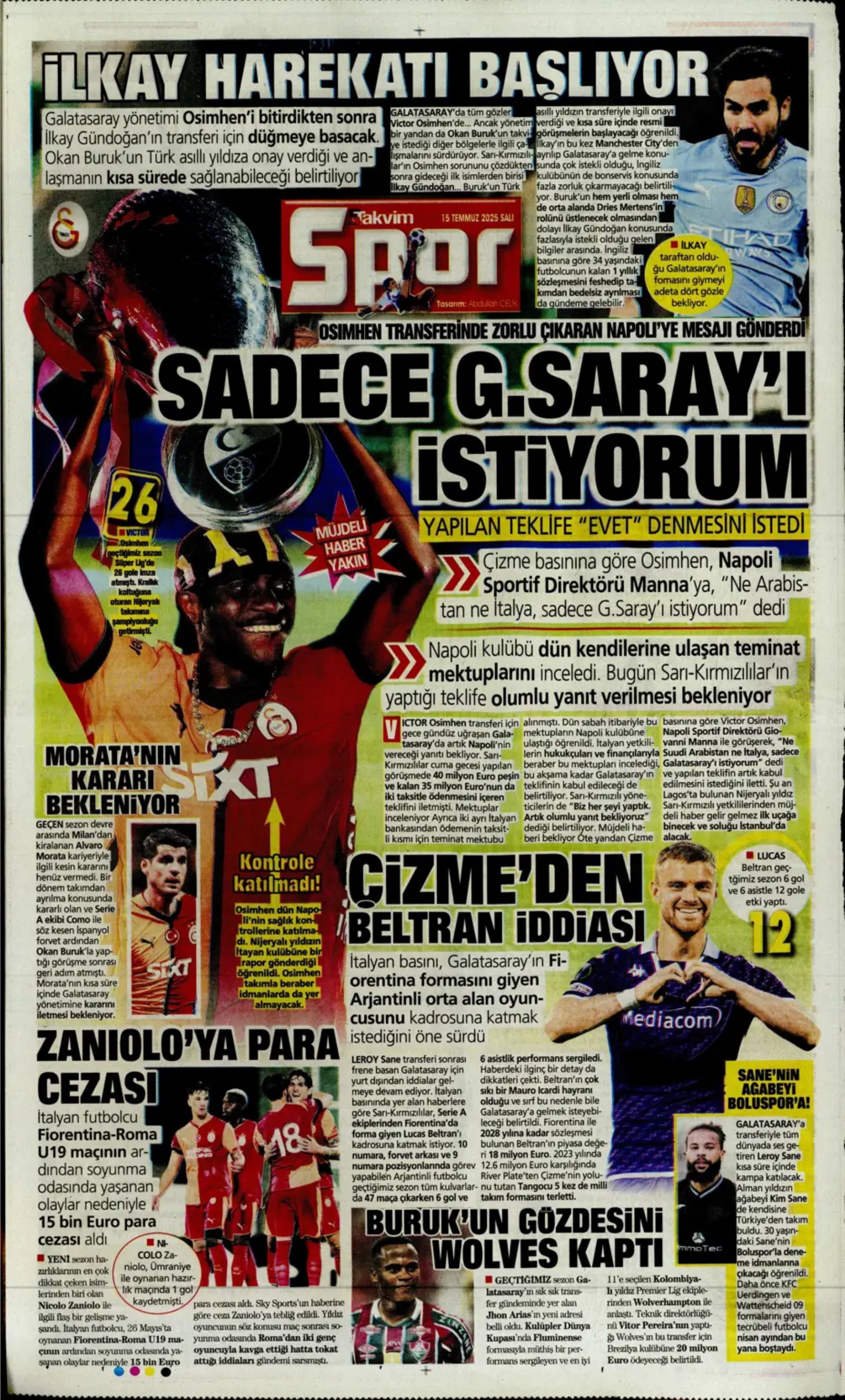 Sporda günün manşetleri... Fenerbahçe'de Xhaka sesleri: 'Sadece Galatasaray'da oynarım'