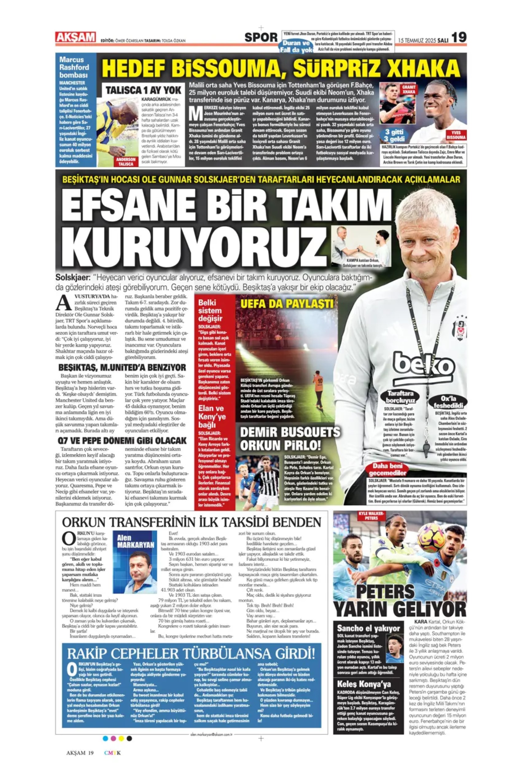 Sporda günün manşetleri... Fenerbahçe'de Xhaka sesleri: 'Sadece Galatasaray'da oynarım'