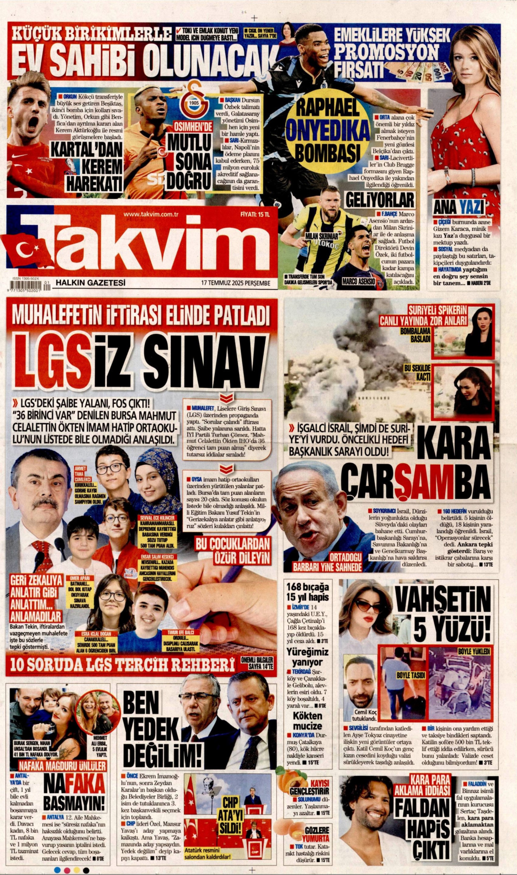17 Temmuz 2025 gazete manşetleri: Gazeteler, İmamoğlu'nun savunmasını nasıl gördü?