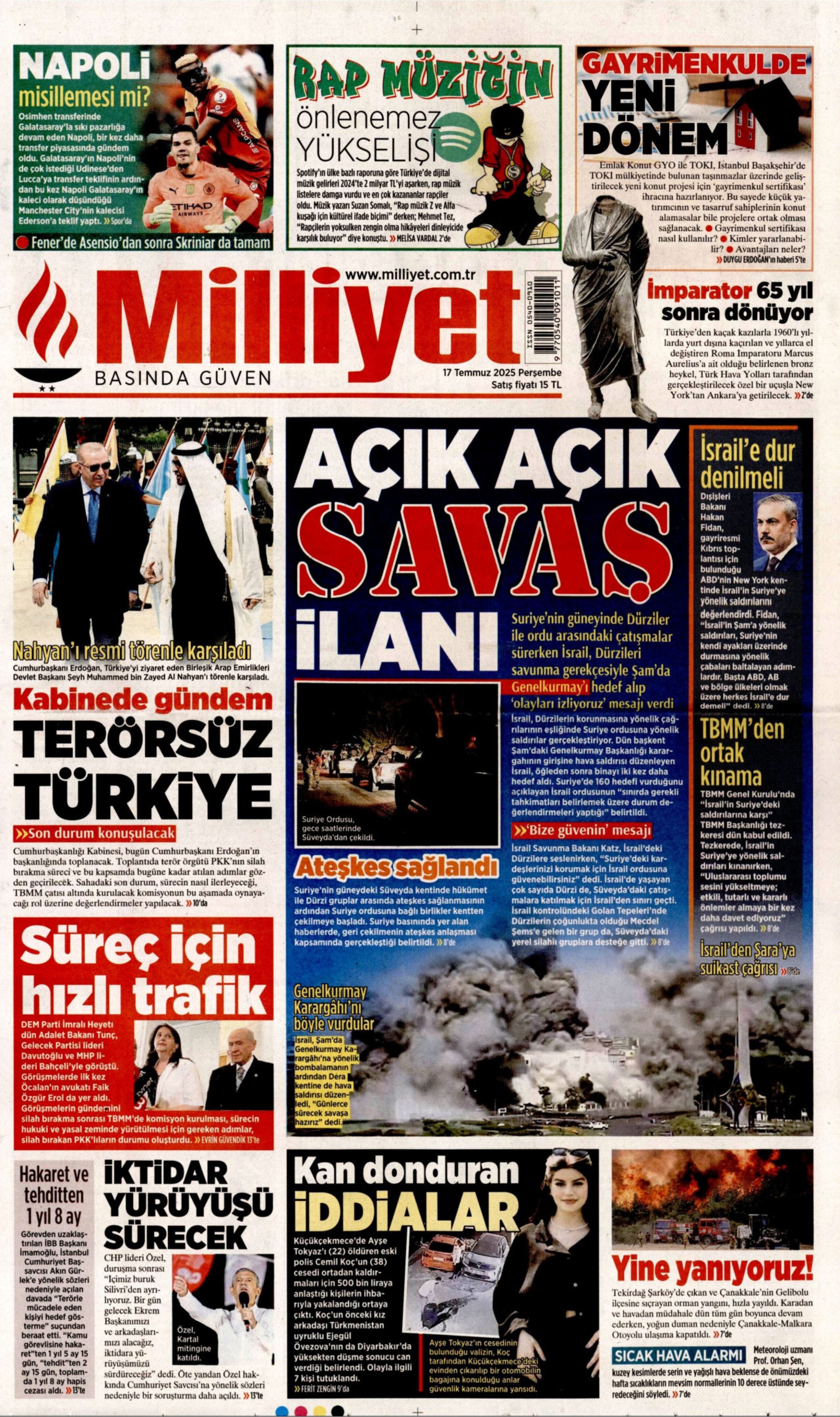 17 Temmuz 2025 gazete manşetleri: Gazeteler, İmamoğlu'nun savunmasını nasıl gördü?
