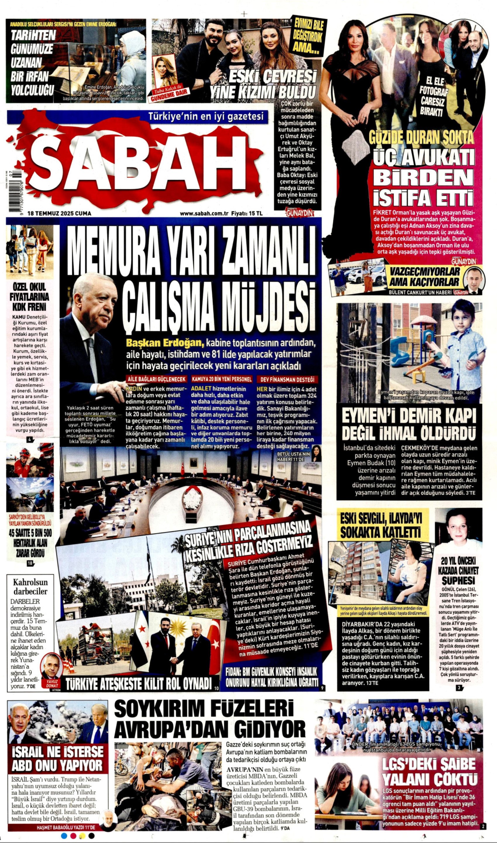18 Temmuz 2025 gazete manşetleri... Yandaş medyadan Özgür Özel'e tehdit: 'Senin de sonun Silivri olacak'