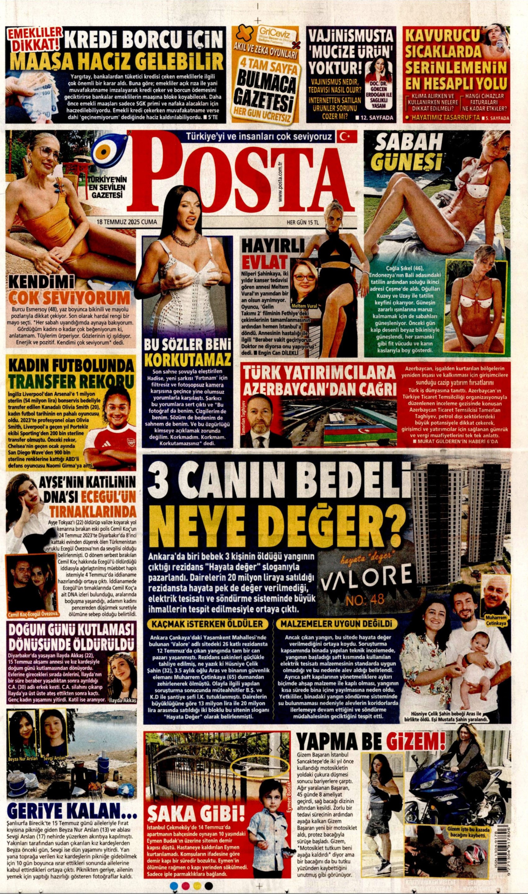 18 Temmuz 2025 gazete manşetleri... Yandaş medyadan Özgür Özel'e tehdit: 'Senin de sonun Silivri olacak'