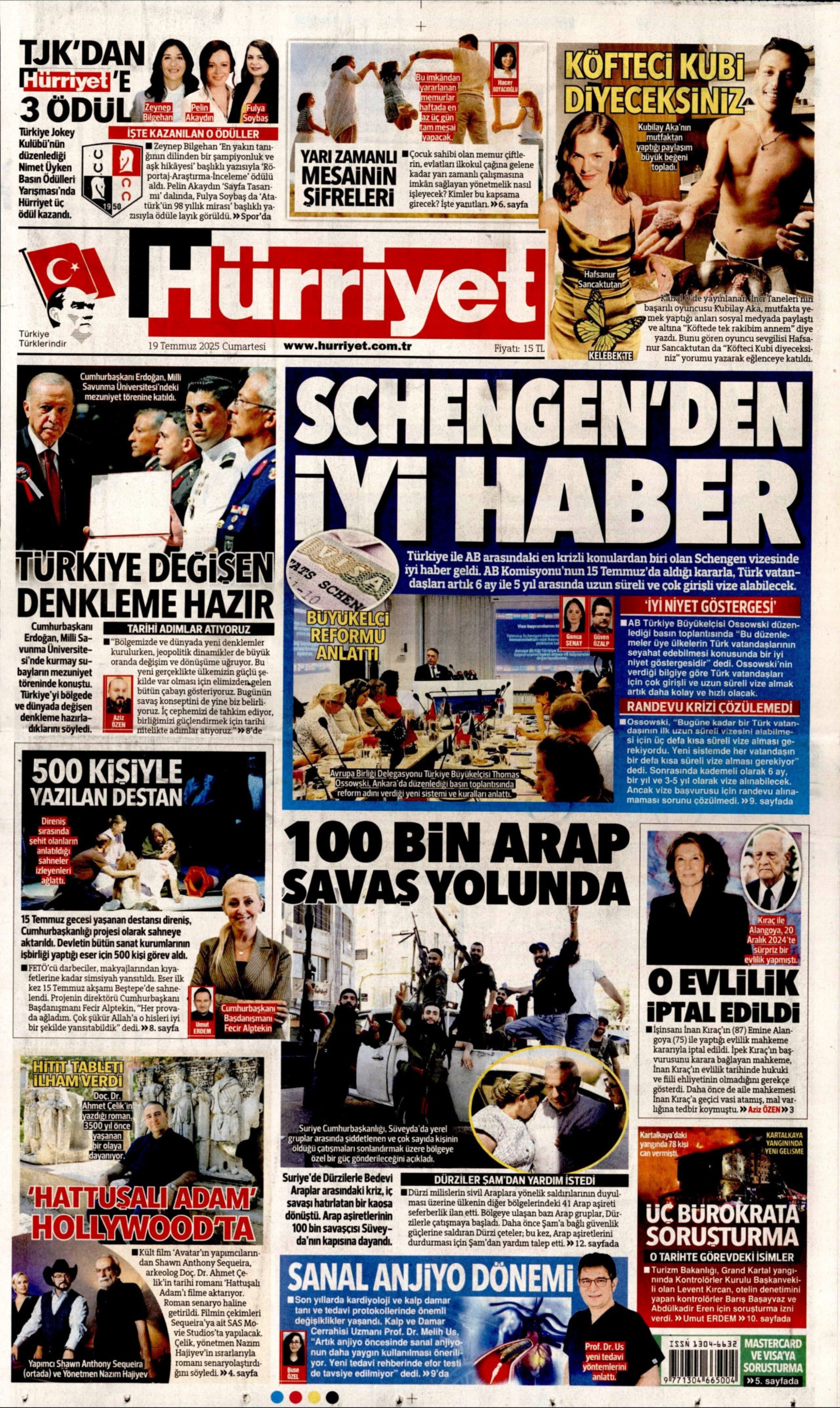 19 Temmuz 2025 gazete manşetleri