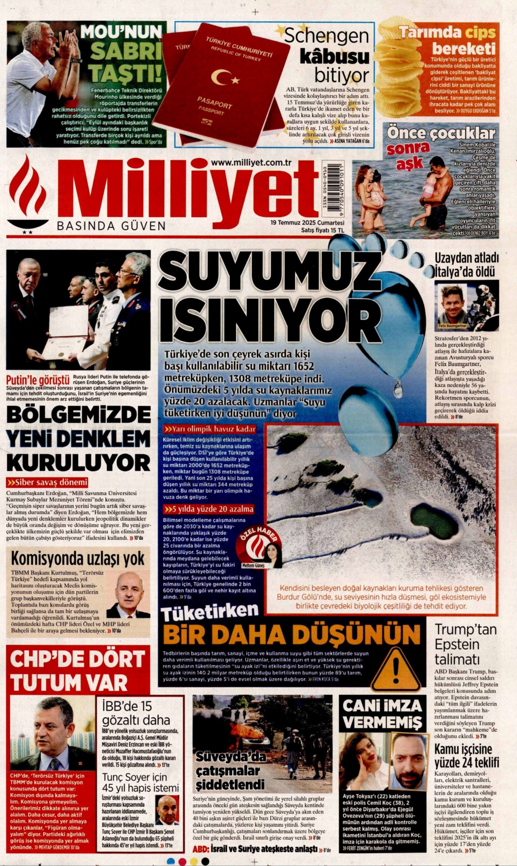 19 Temmuz 2025 gazete manşetleri