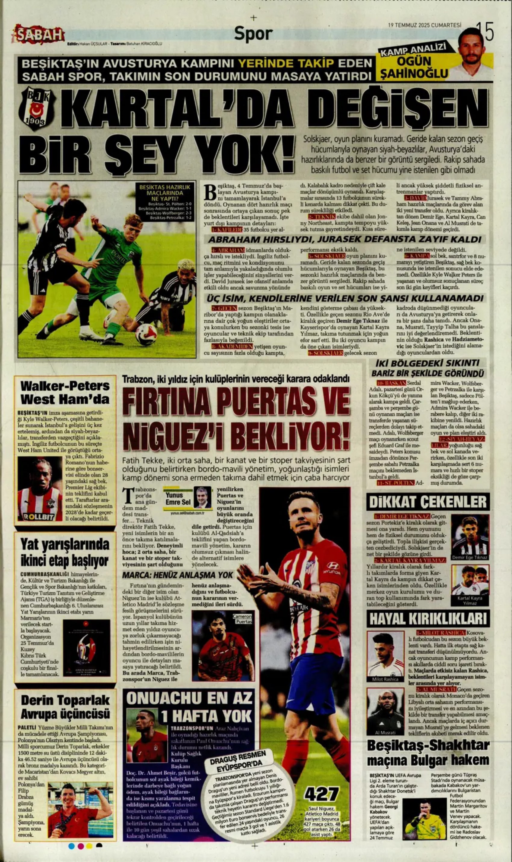 Sporda günün manşetleri... Fenerbahçe transferde atağa geçiyor: Galatasaray Ederson'u bitirdi