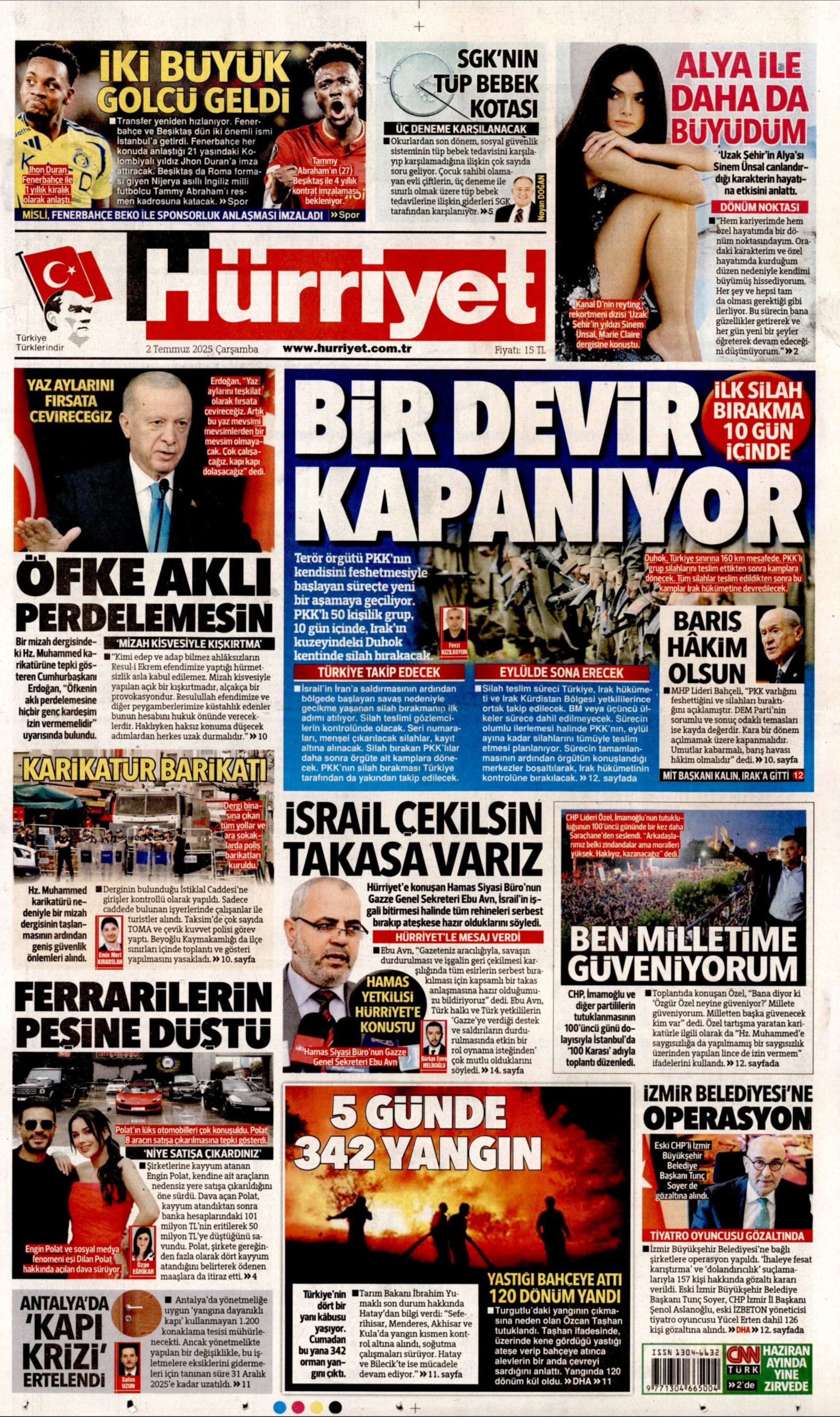2 Temmuz 2025 gazete manşetleri: 'Muhalife uyku da haram'