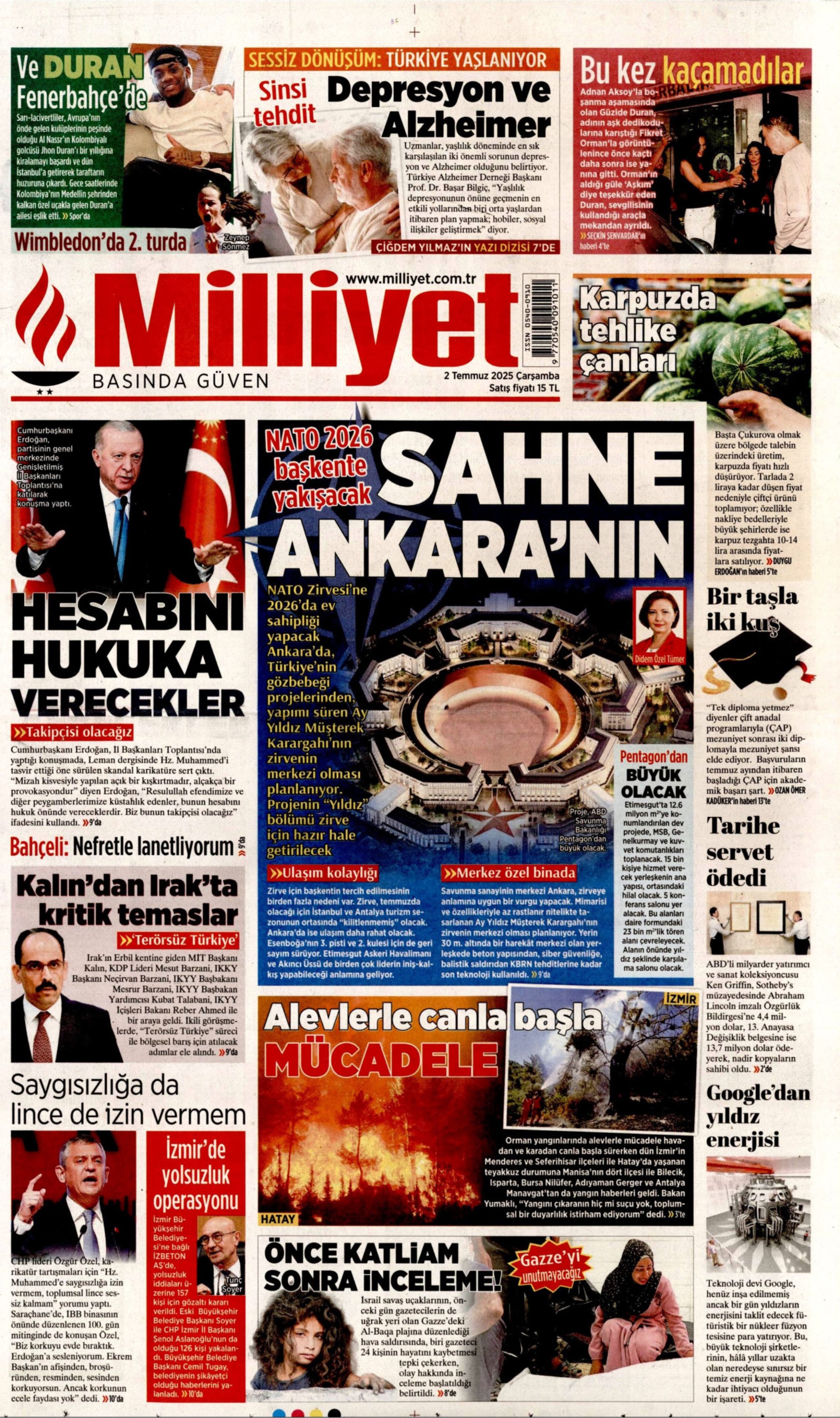 2 Temmuz 2025 gazete manşetleri: 'Muhalife uyku da haram'