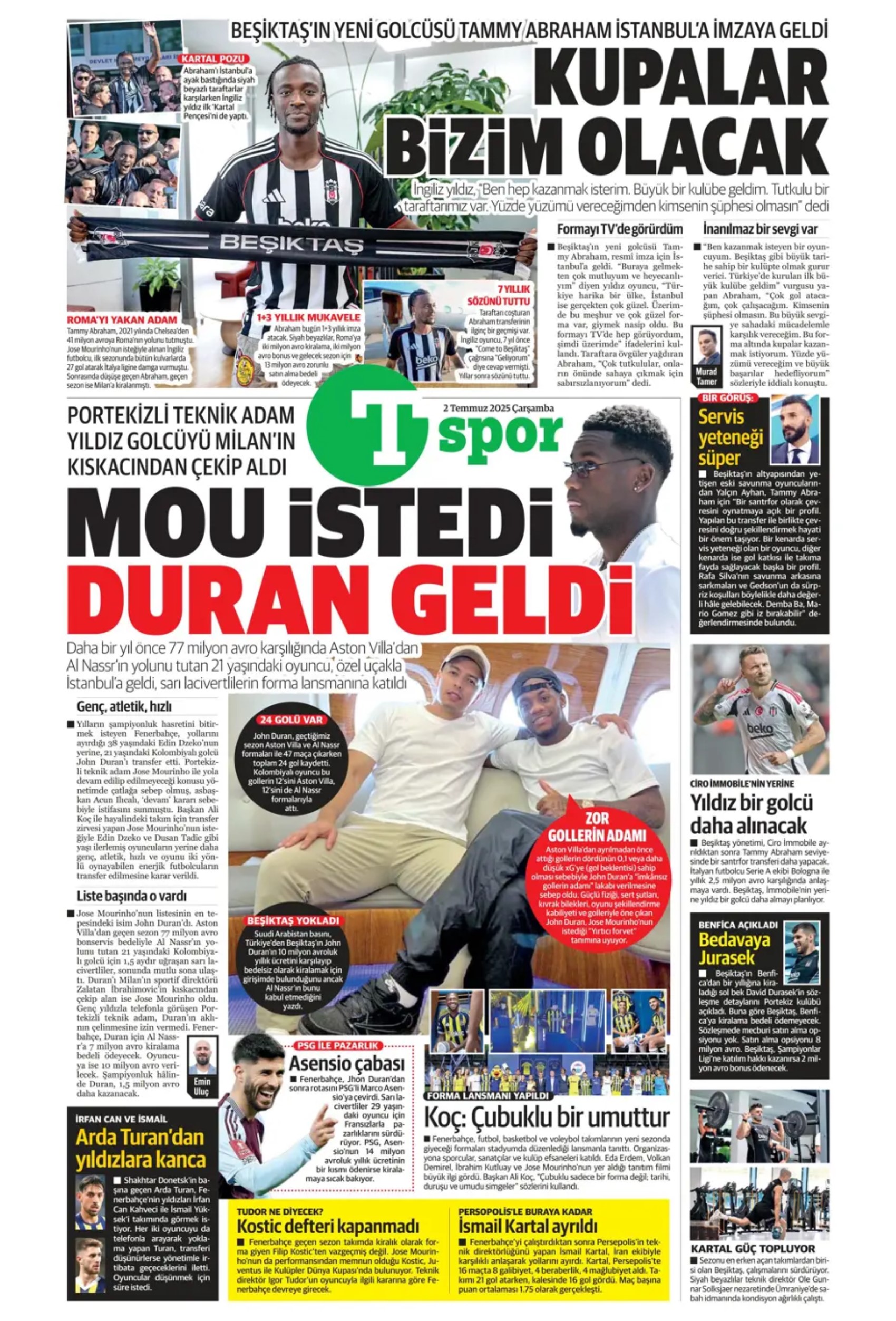 Sporda günün manşetleri: Osimhen için geri sayım, Aslan'a sambacı kaleci