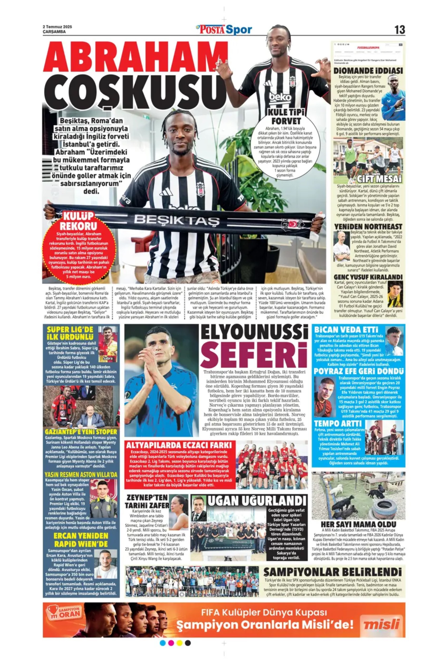 Sporda günün manşetleri: Osimhen için geri sayım, Aslan'a sambacı kaleci