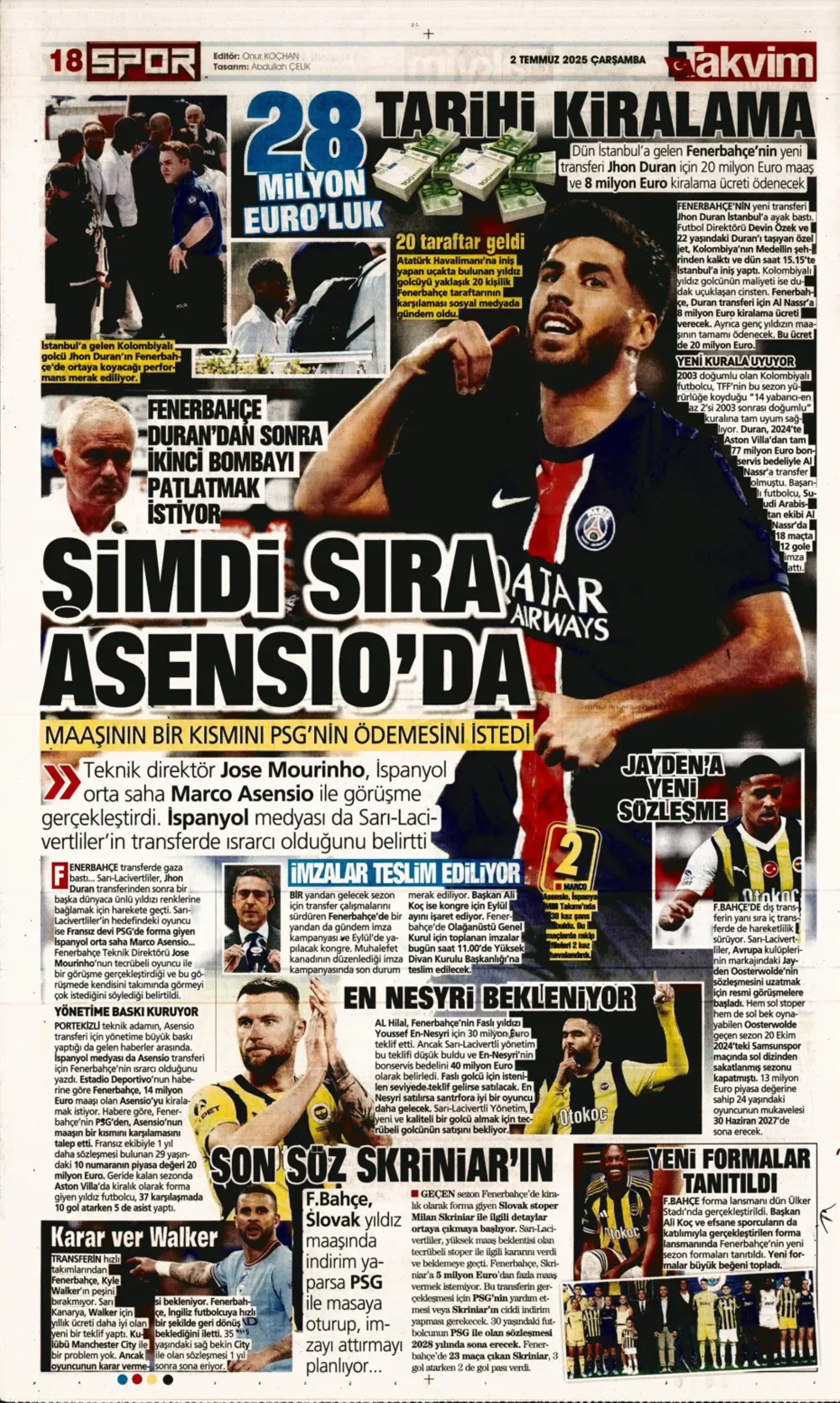 Sporda günün manşetleri: Osimhen için geri sayım, Aslan'a sambacı kaleci