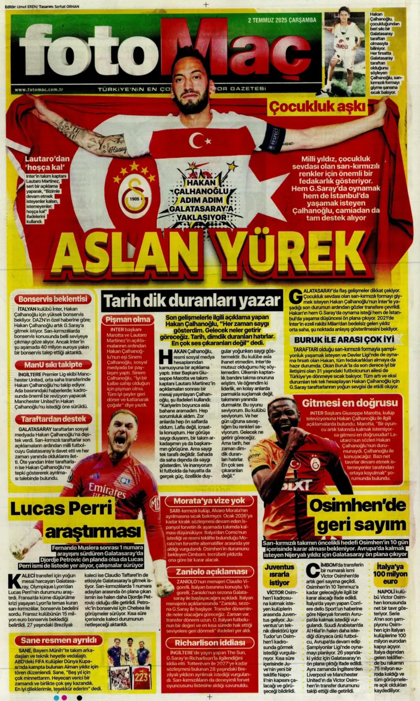 Sporda günün manşetleri: Osimhen için geri sayım, Aslan'a sambacı kaleci