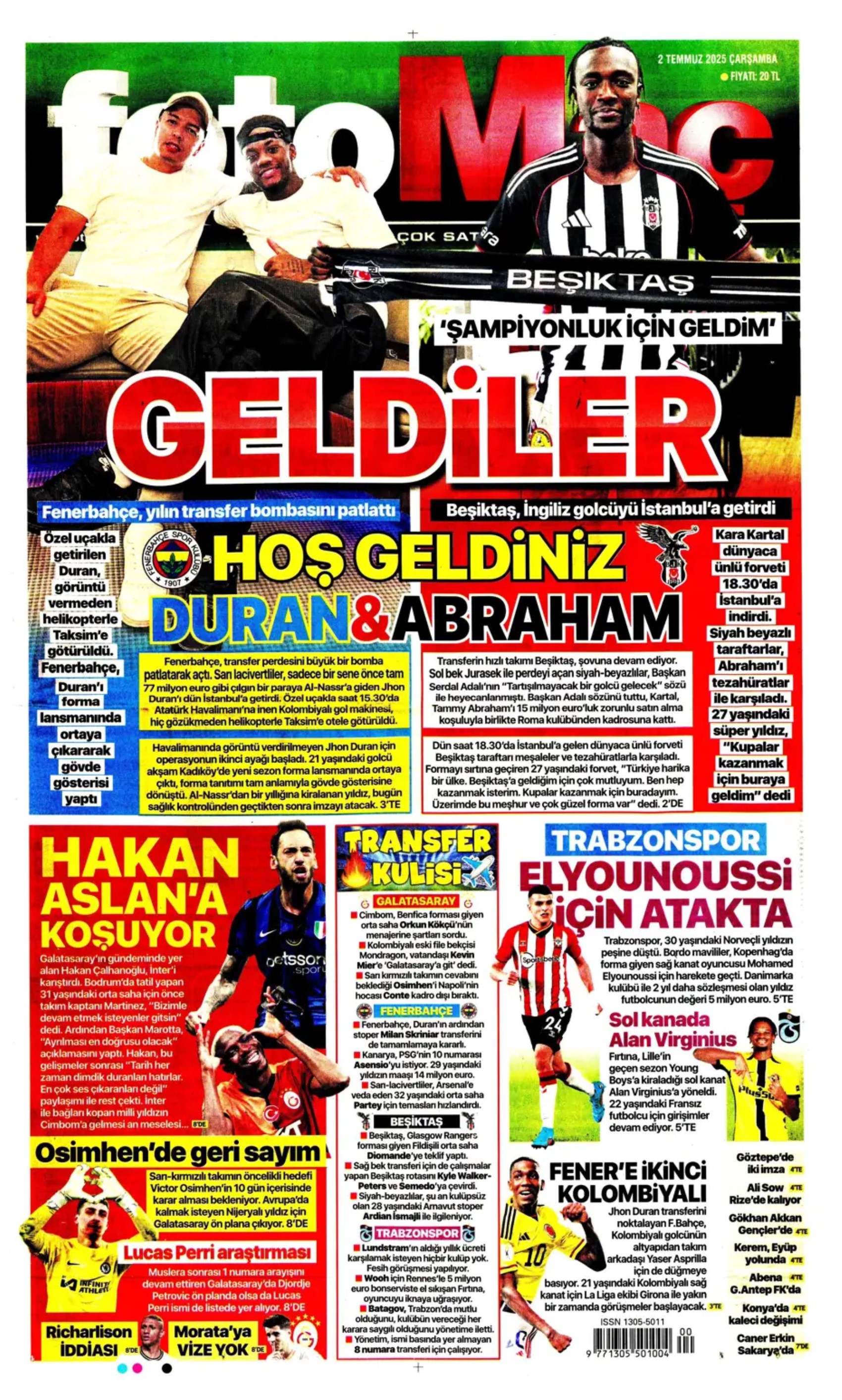 Sporda günün manşetleri: Osimhen için geri sayım, Aslan'a sambacı kaleci