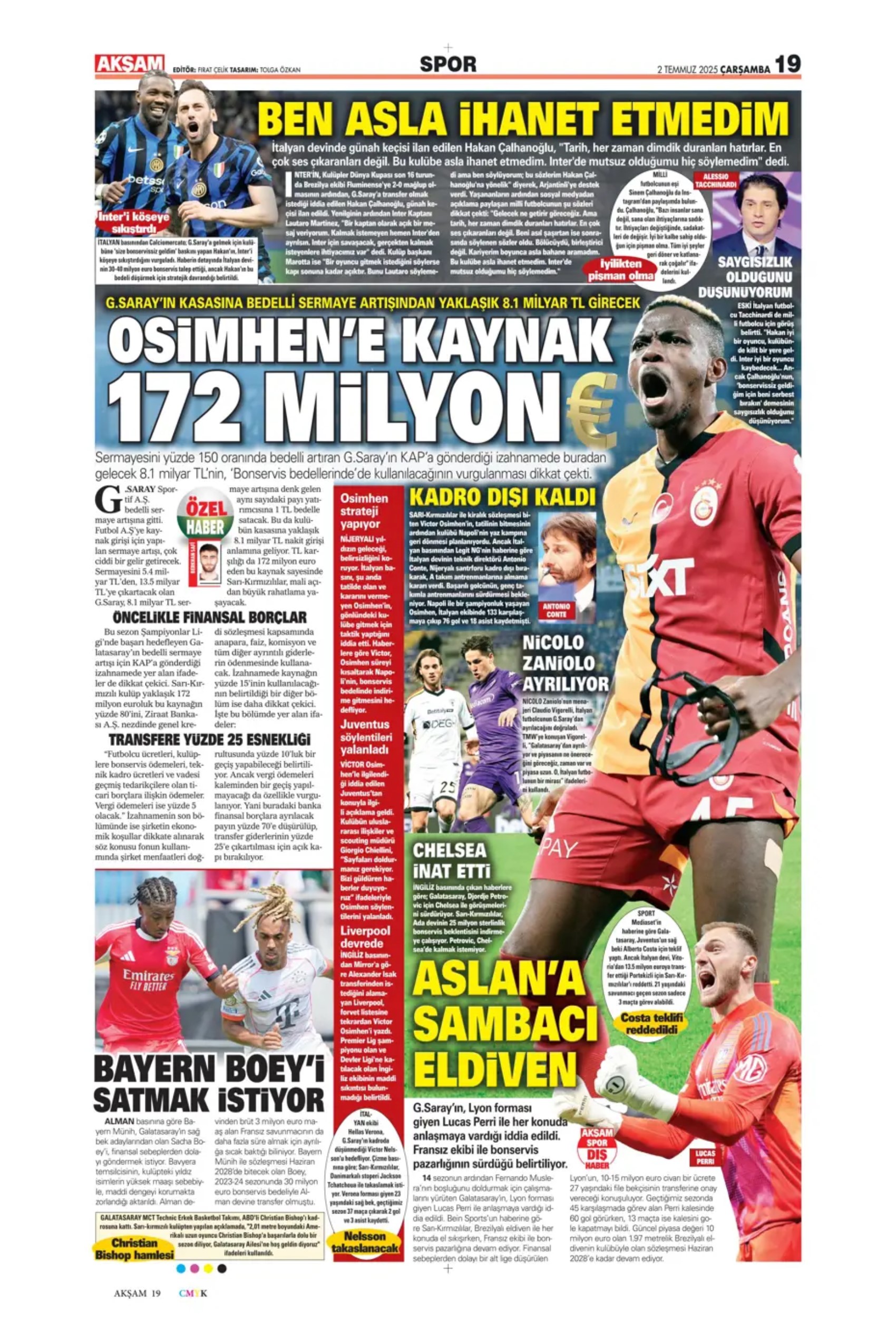 Sporda günün manşetleri: Osimhen için geri sayım, Aslan'a sambacı kaleci