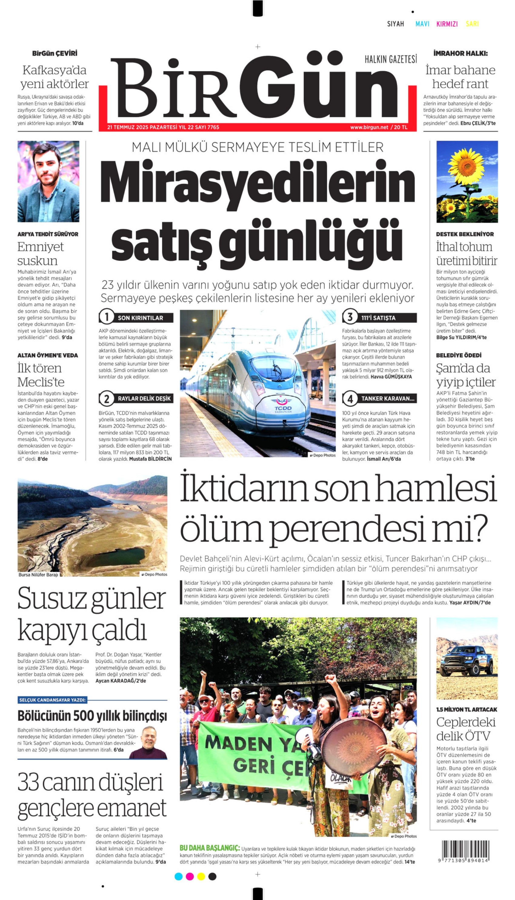 21 Temmuz 2025 gazete manşetleri
