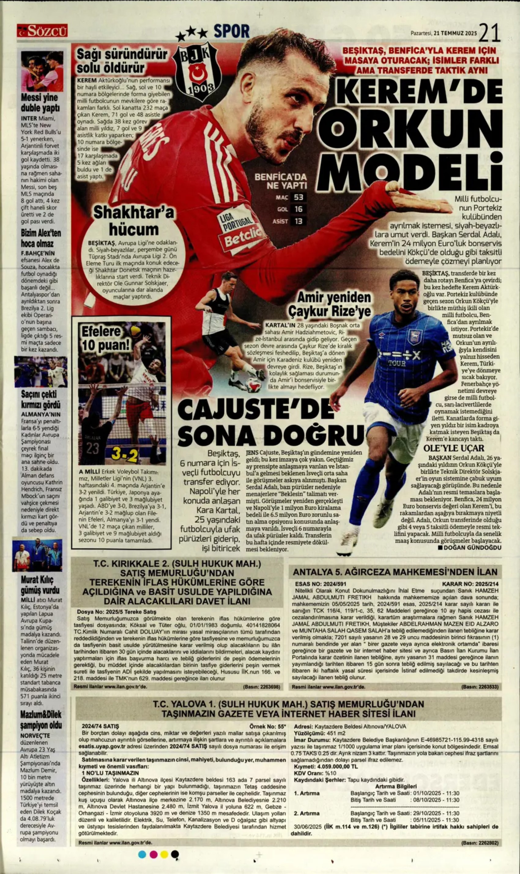 Sporda günün manşetleri: Osimhen resmen Aslan: Kadıköy'ün Hakan'ı!