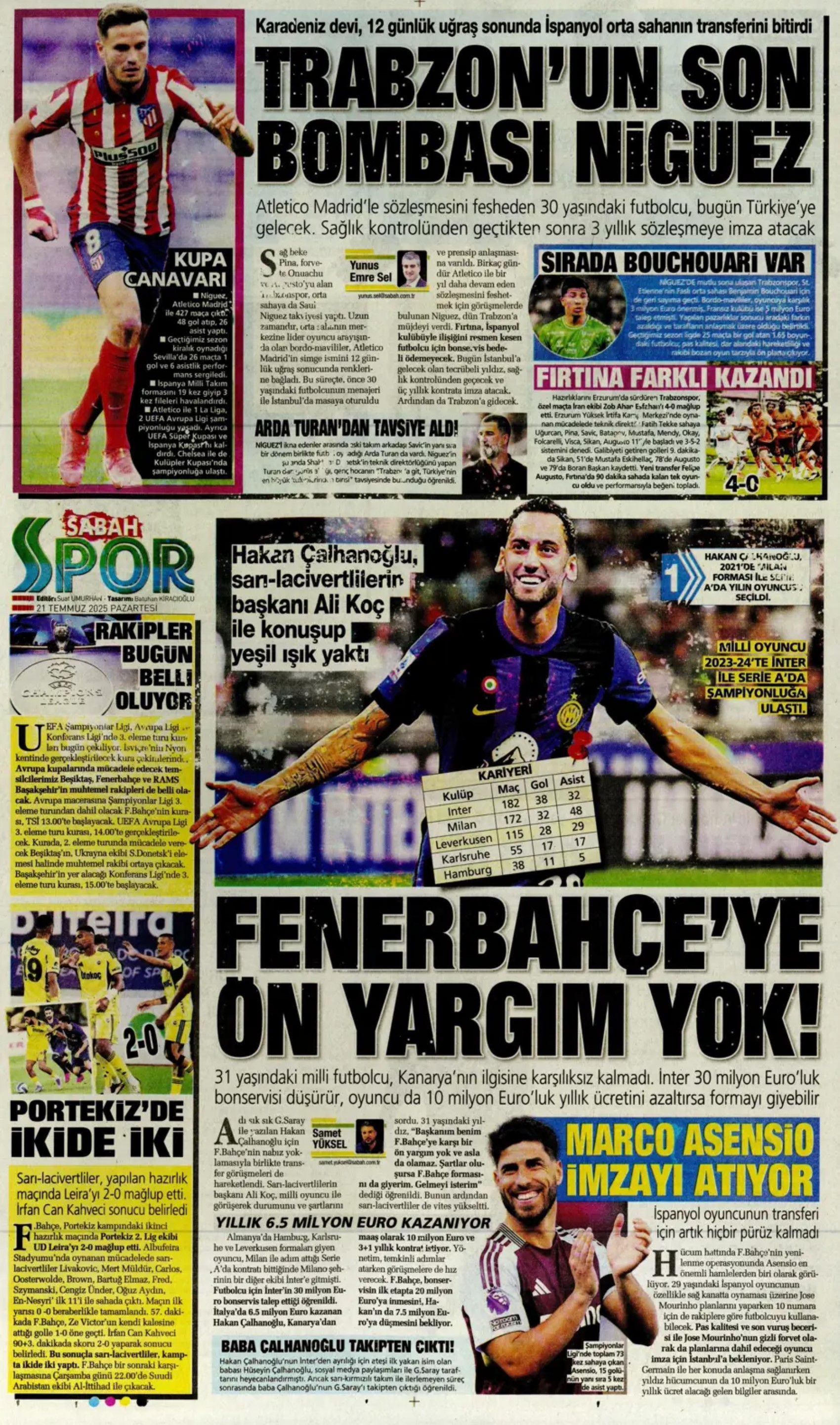 Sporda günün manşetleri: Osimhen resmen Aslan: Kadıköy'ün Hakan'ı!