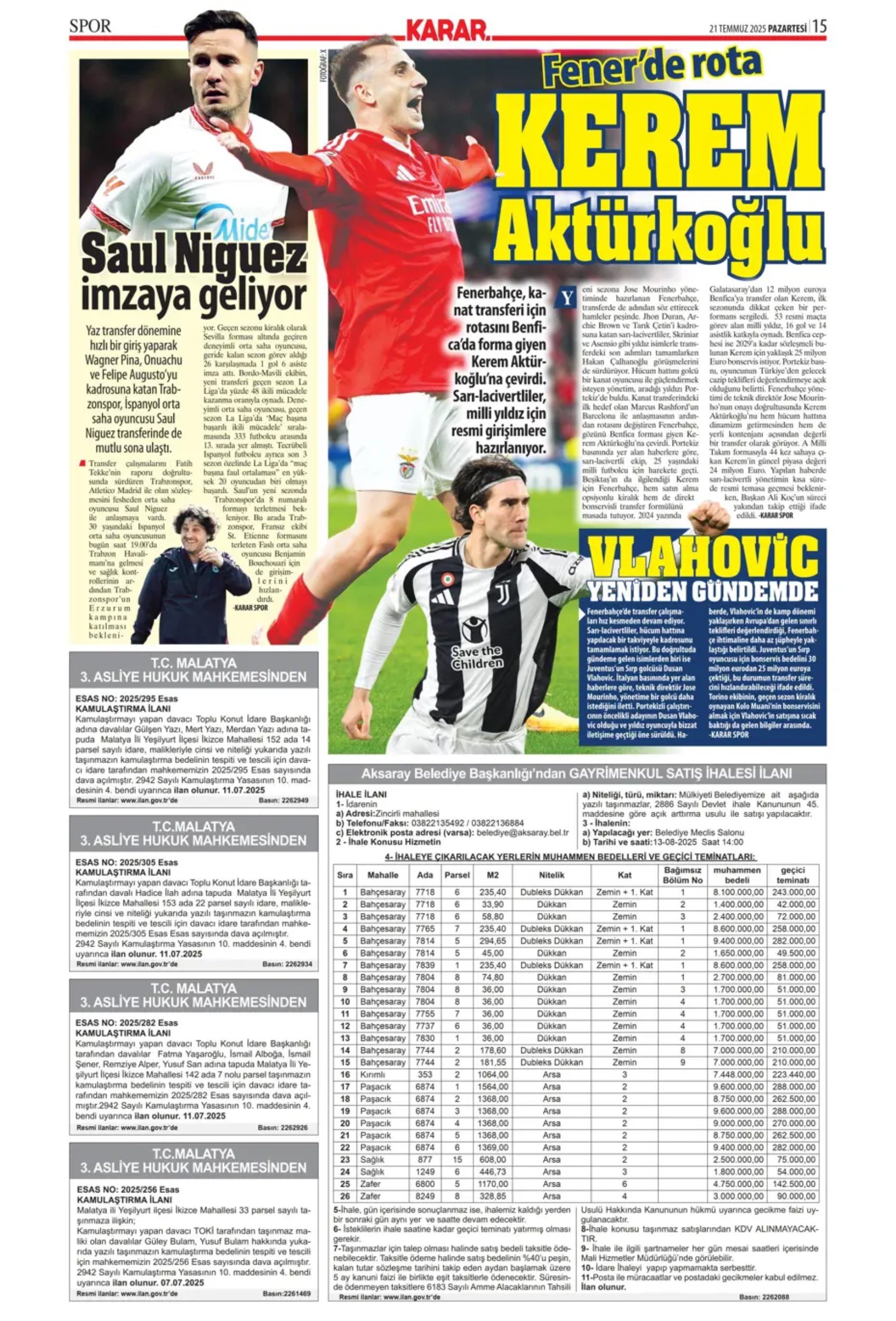 Sporda günün manşetleri: Osimhen resmen Aslan: Kadıköy'ün Hakan'ı!
