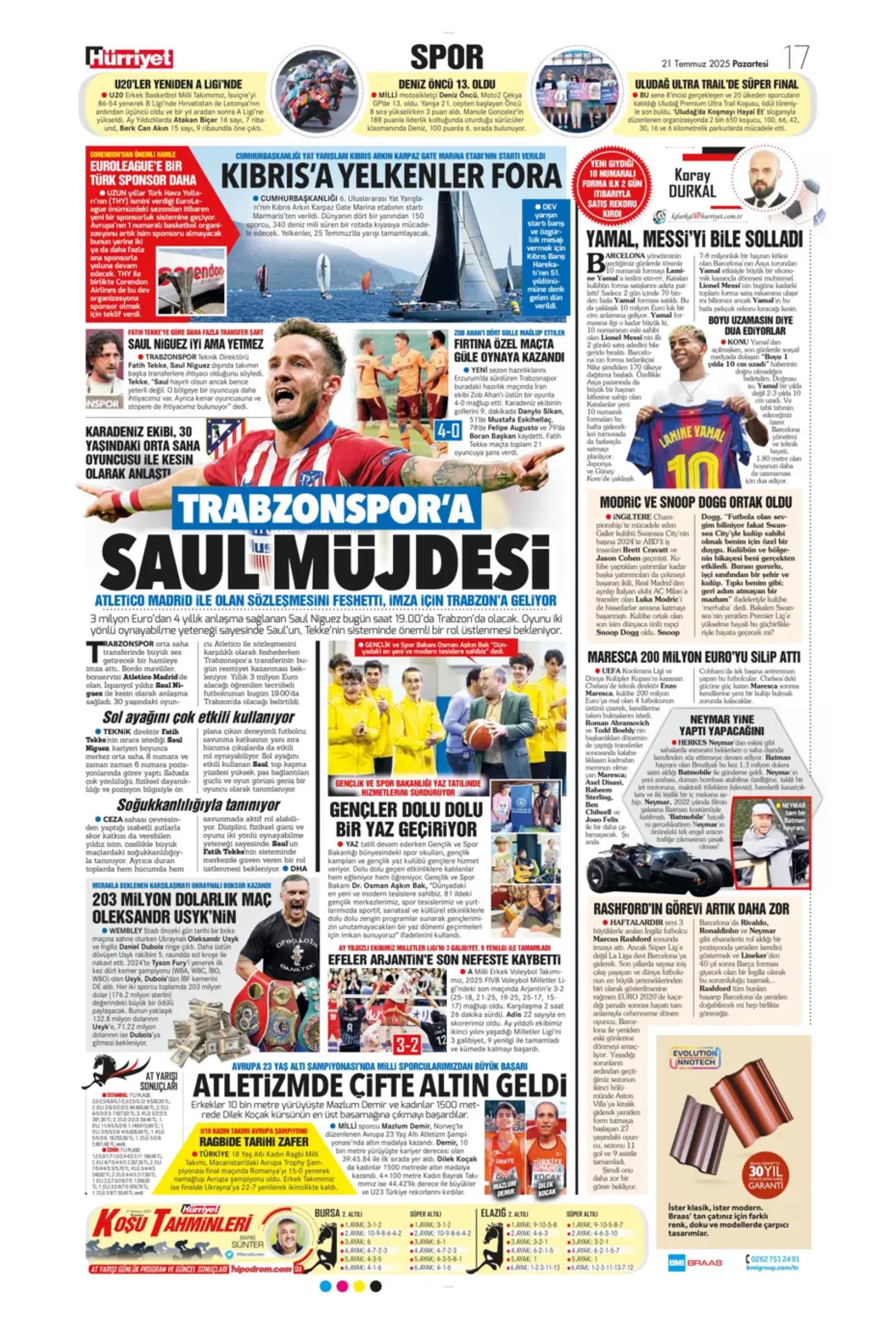Sporda günün manşetleri: Osimhen resmen Aslan: Kadıköy'ün Hakan'ı!