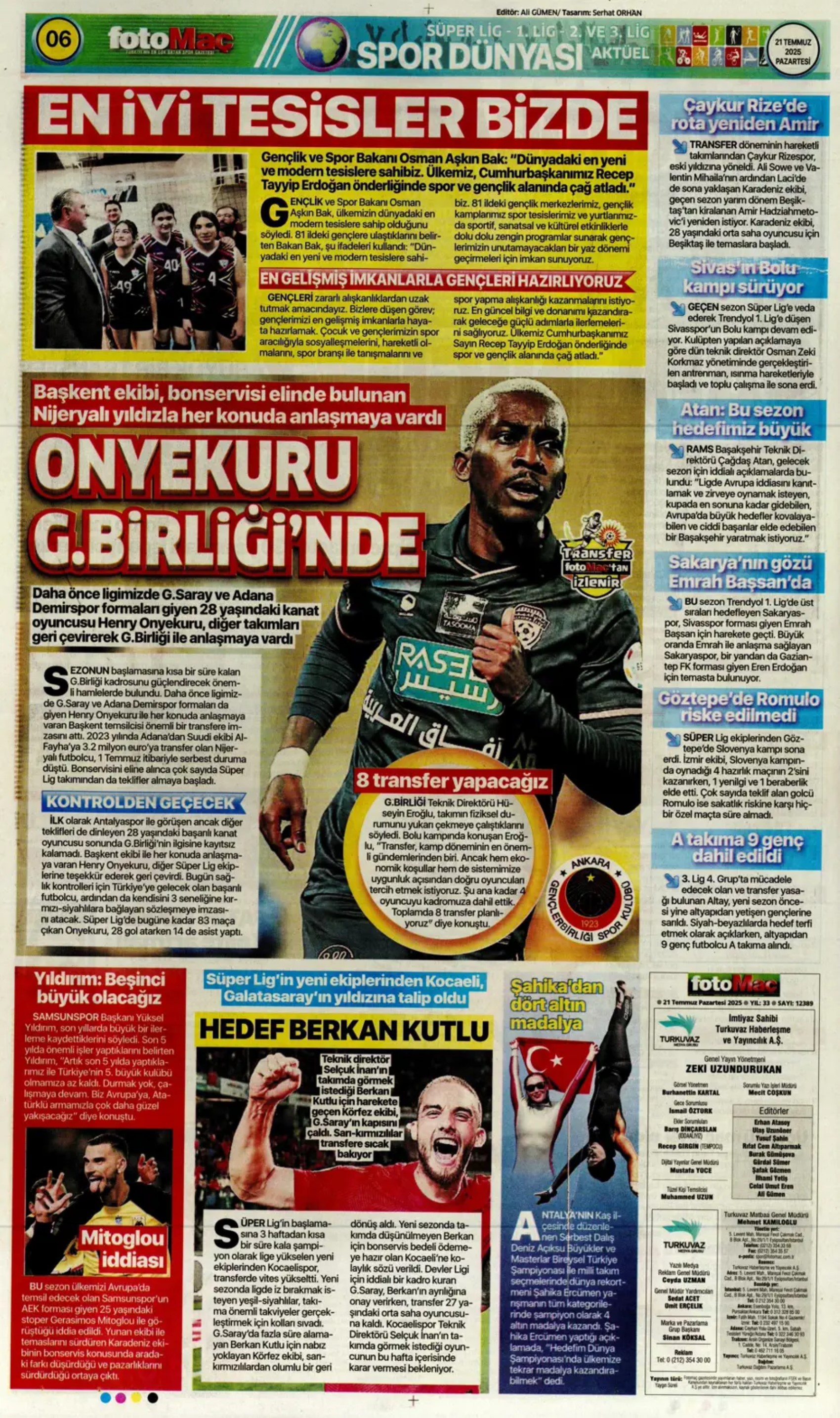 Sporda günün manşetleri: Osimhen resmen Aslan: Kadıköy'ün Hakan'ı!