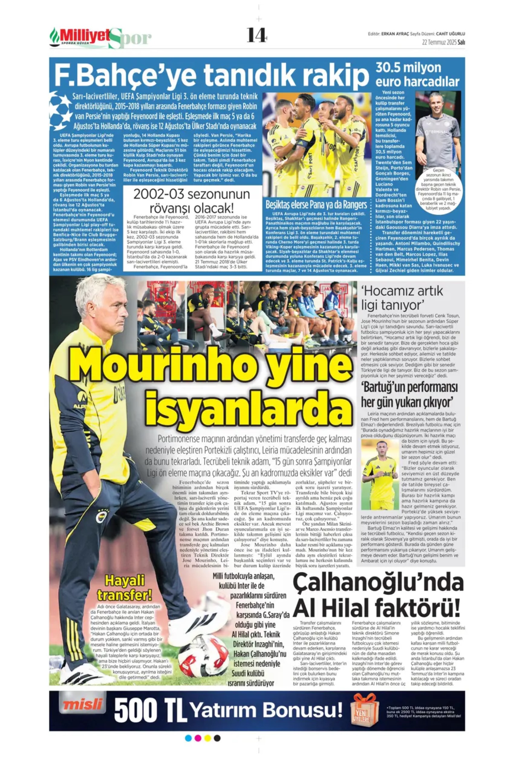 Sporda günün manşetleri... Transferin odağındaydı, Ali Koç'a garanti verdi: Sözümün arkasındayım