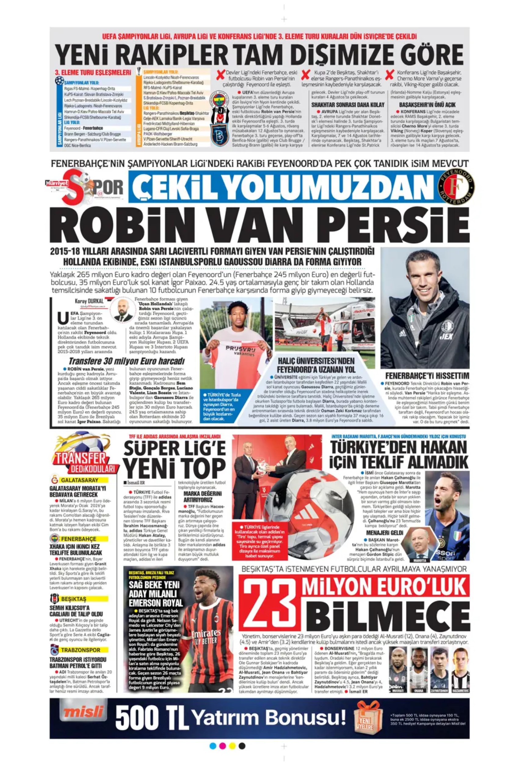 Sporda günün manşetleri... Transferin odağındaydı, Ali Koç'a garanti verdi: Sözümün arkasındayım