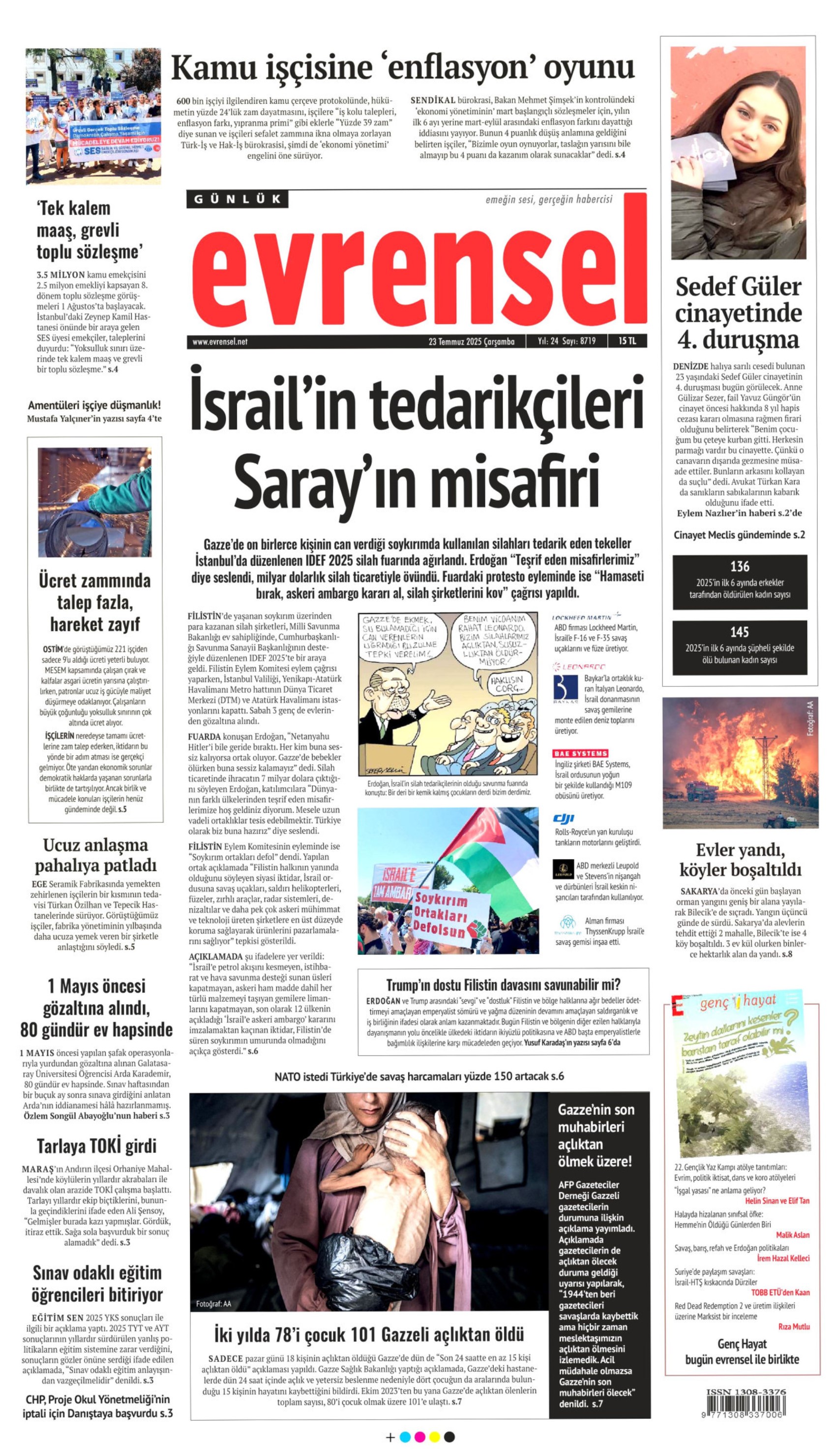 23 Temmuz 2025 gazete manşetleri