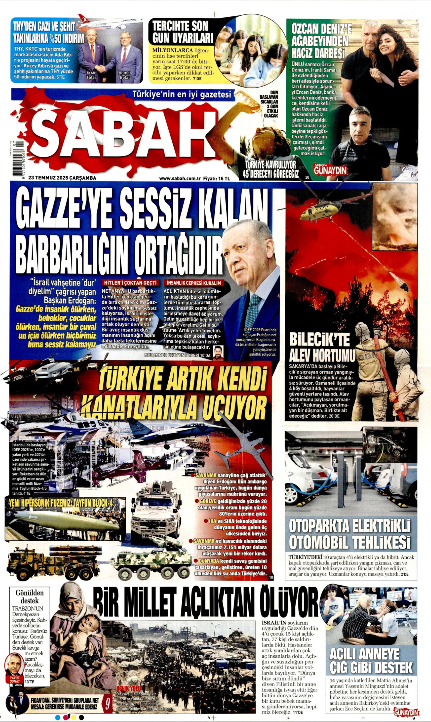 23 Temmuz 2025 gazete manşetleri