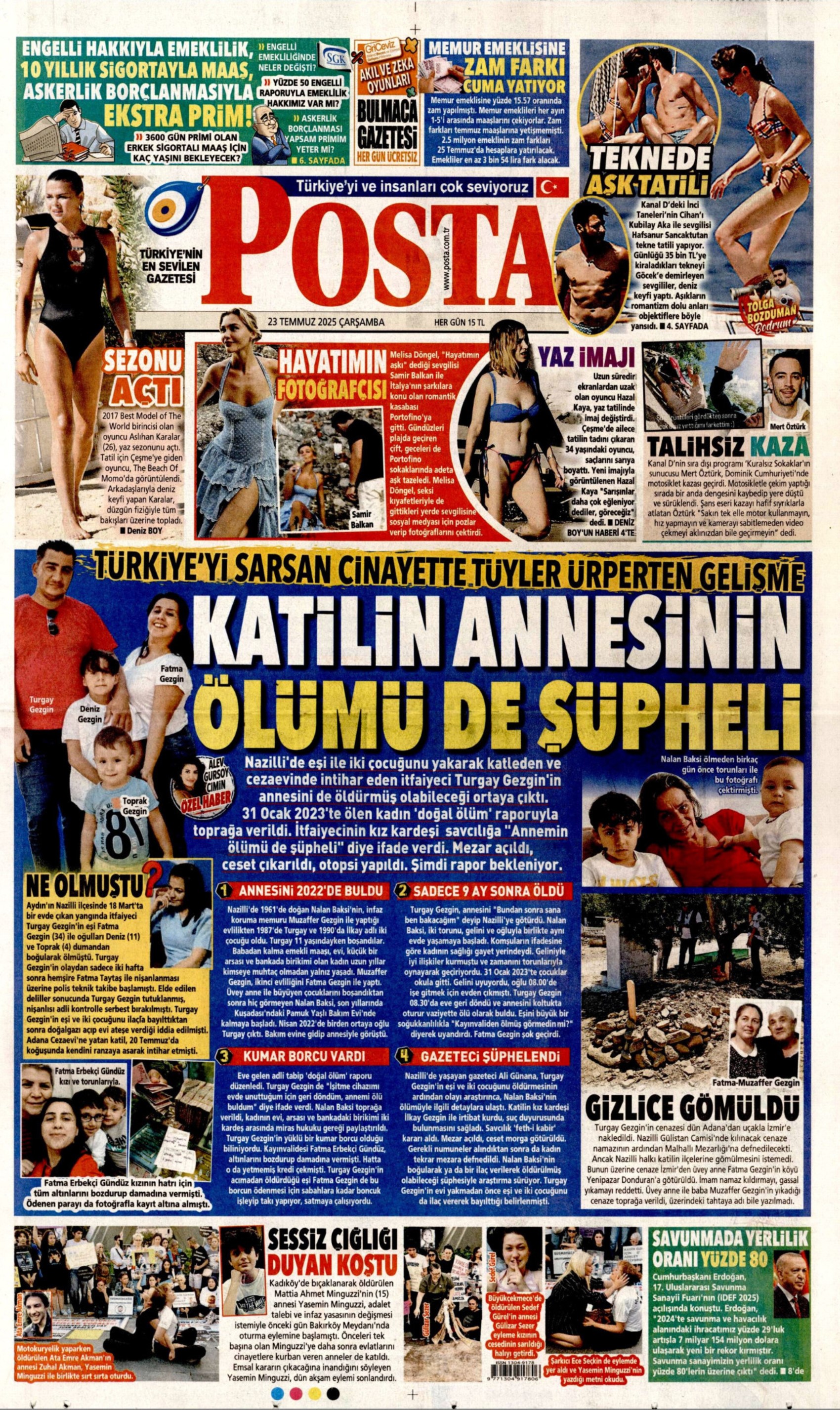 23 Temmuz 2025 gazete manşetleri