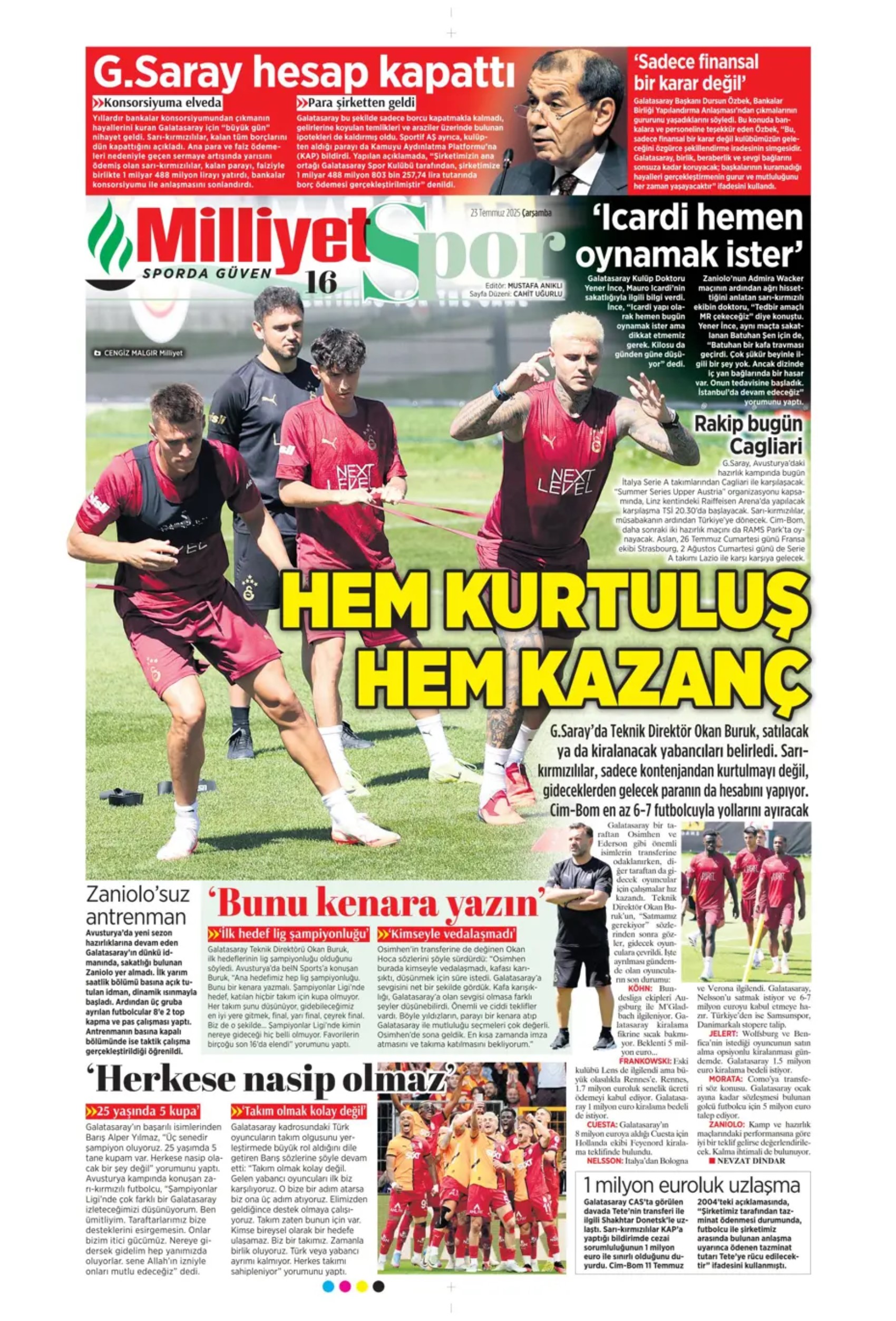 Sporda günün manşetleri: Okan Buruk'un çok istediği 10 numarayı açıkladılar