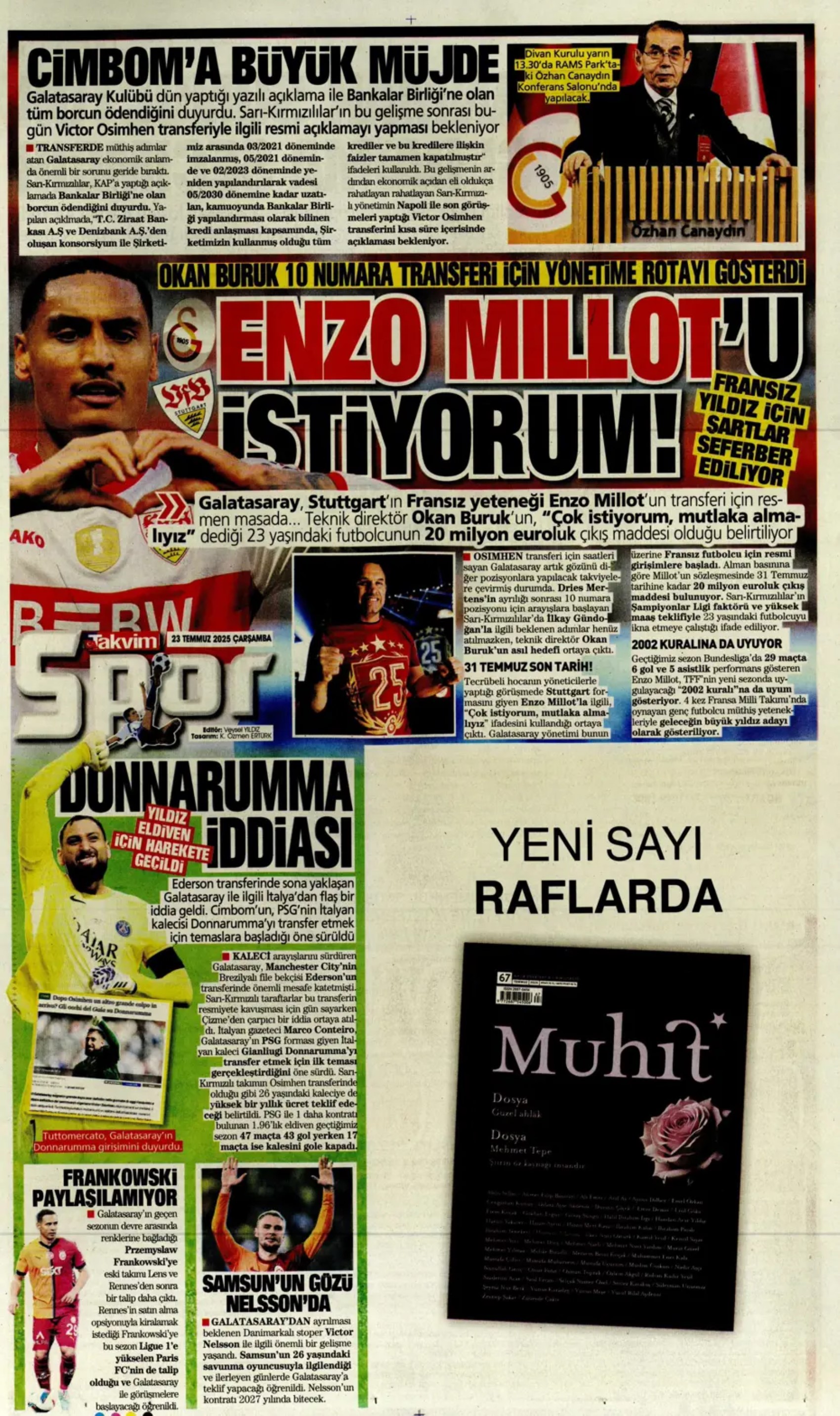 Sporda günün manşetleri: Okan Buruk'un çok istediği 10 numarayı açıkladılar