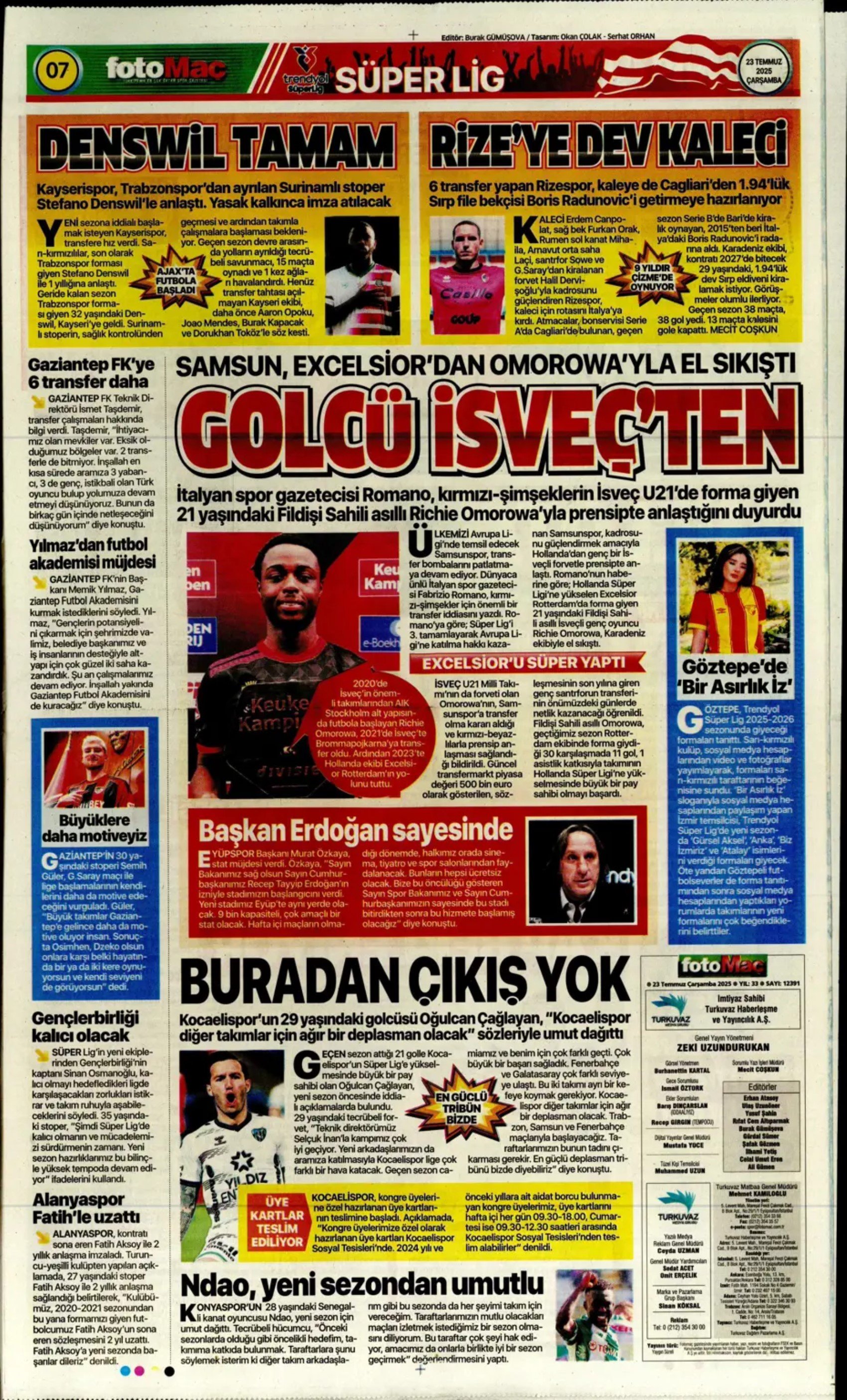 Sporda günün manşetleri: Okan Buruk'un çok istediği 10 numarayı açıkladılar