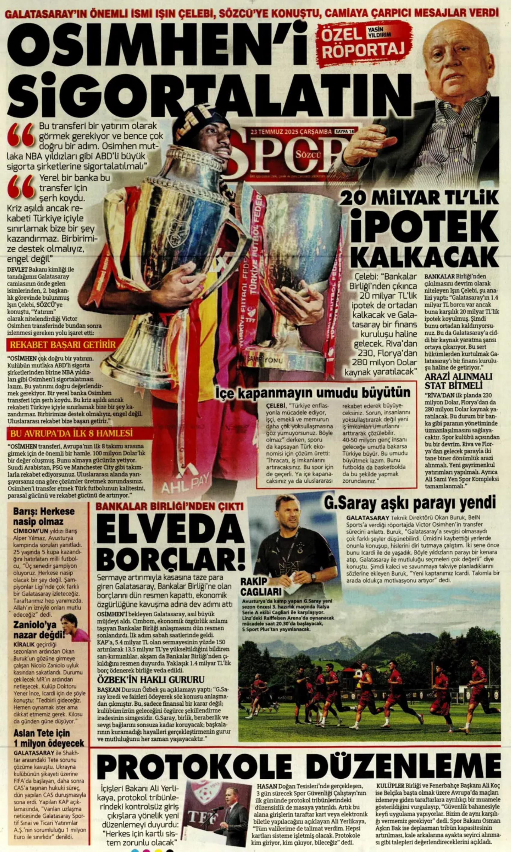 Sporda günün manşetleri: Okan Buruk'un çok istediği 10 numarayı açıkladılar