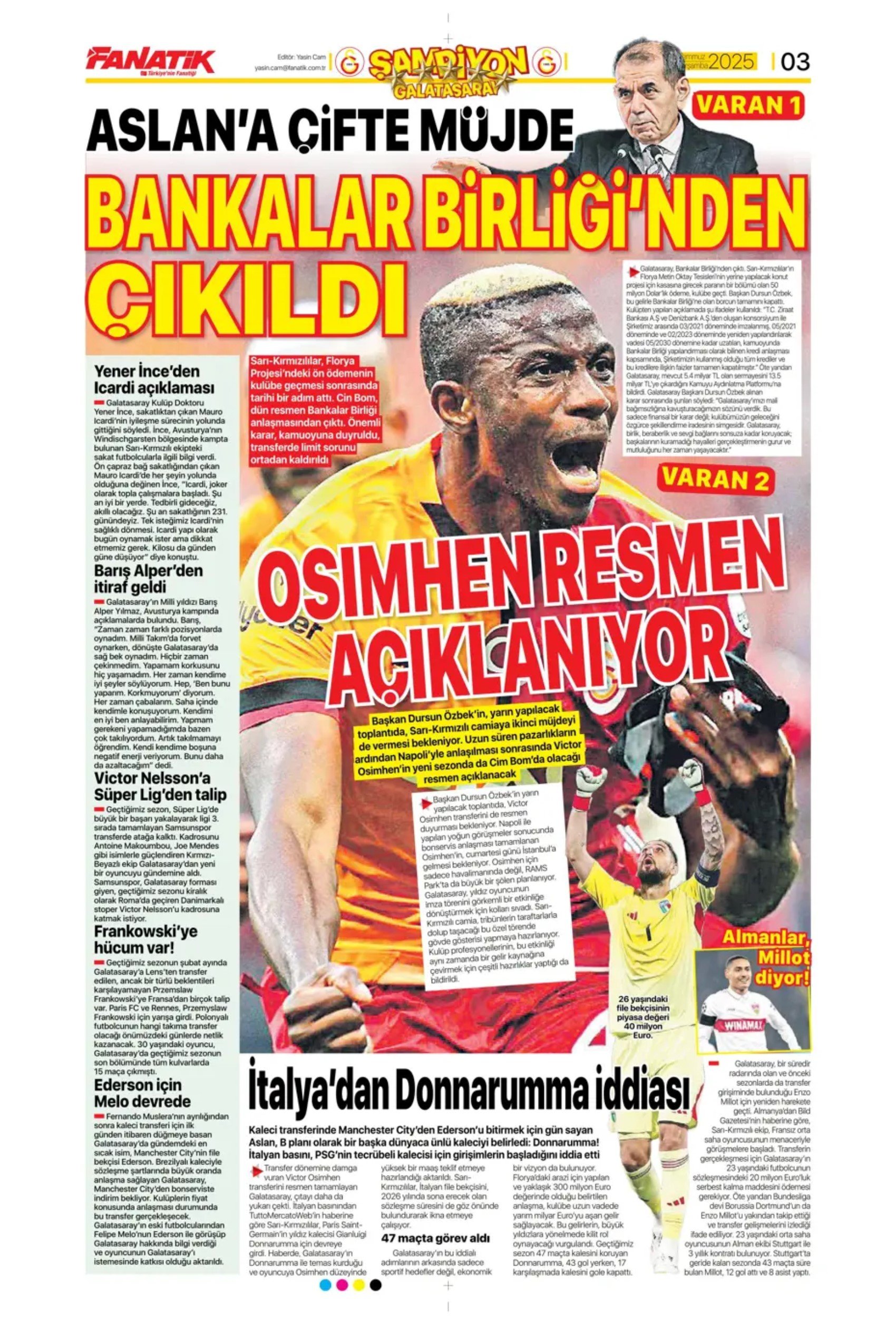 Sporda günün manşetleri: Okan Buruk'un çok istediği 10 numarayı açıkladılar