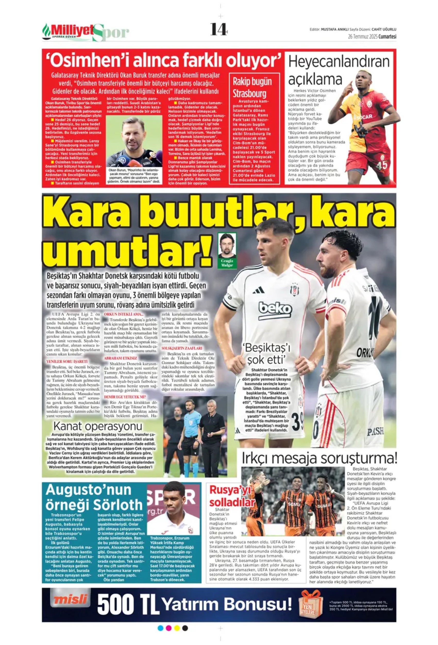 Sporda günün manşetleri... Galatasaray'a Ederson'dan kötü haber! Mertens'in yerine Liverpool'un genç yıldızı geliyor