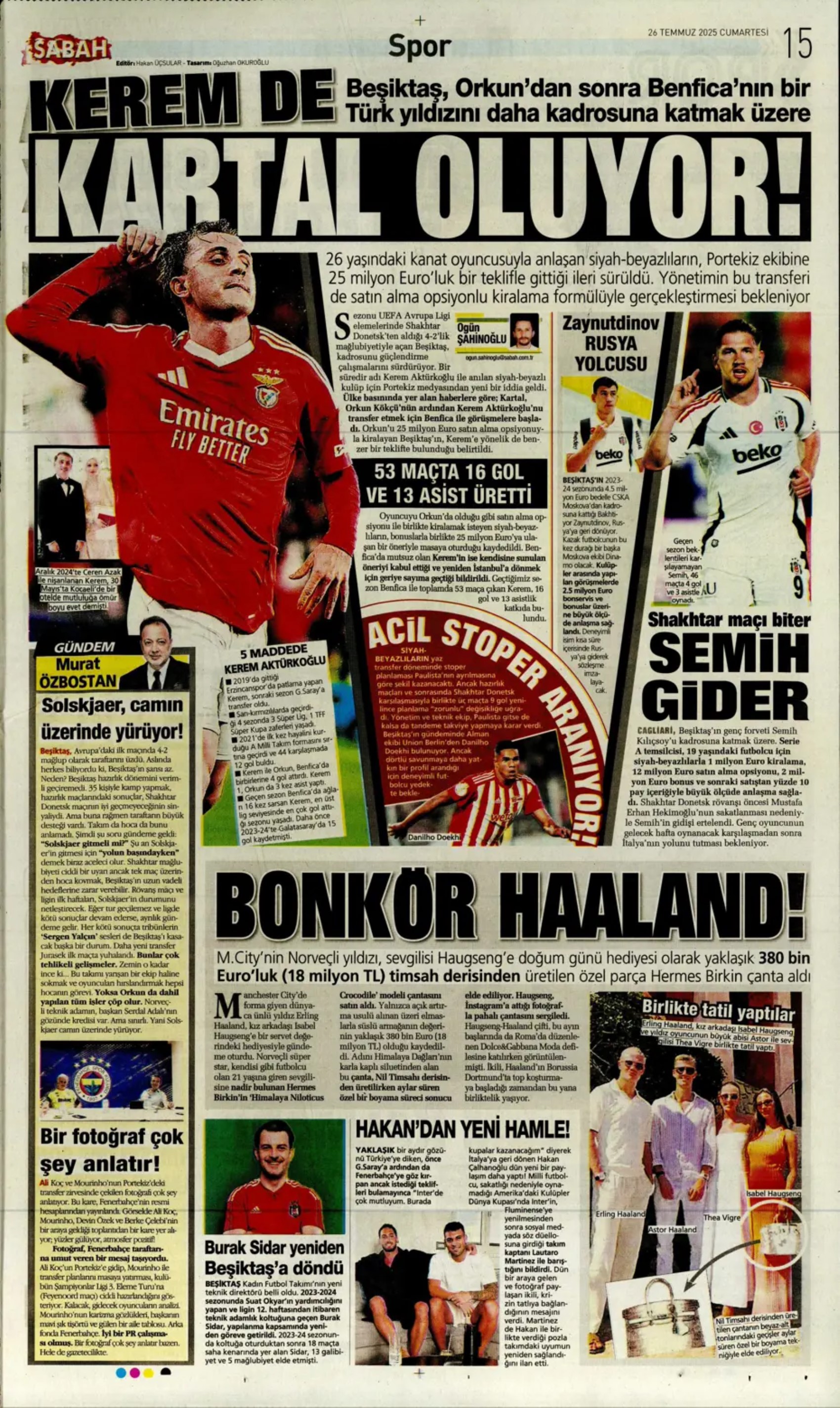 Sporda günün manşetleri... Galatasaray'a Ederson'dan kötü haber! Mertens'in yerine Liverpool'un genç yıldızı geliyor