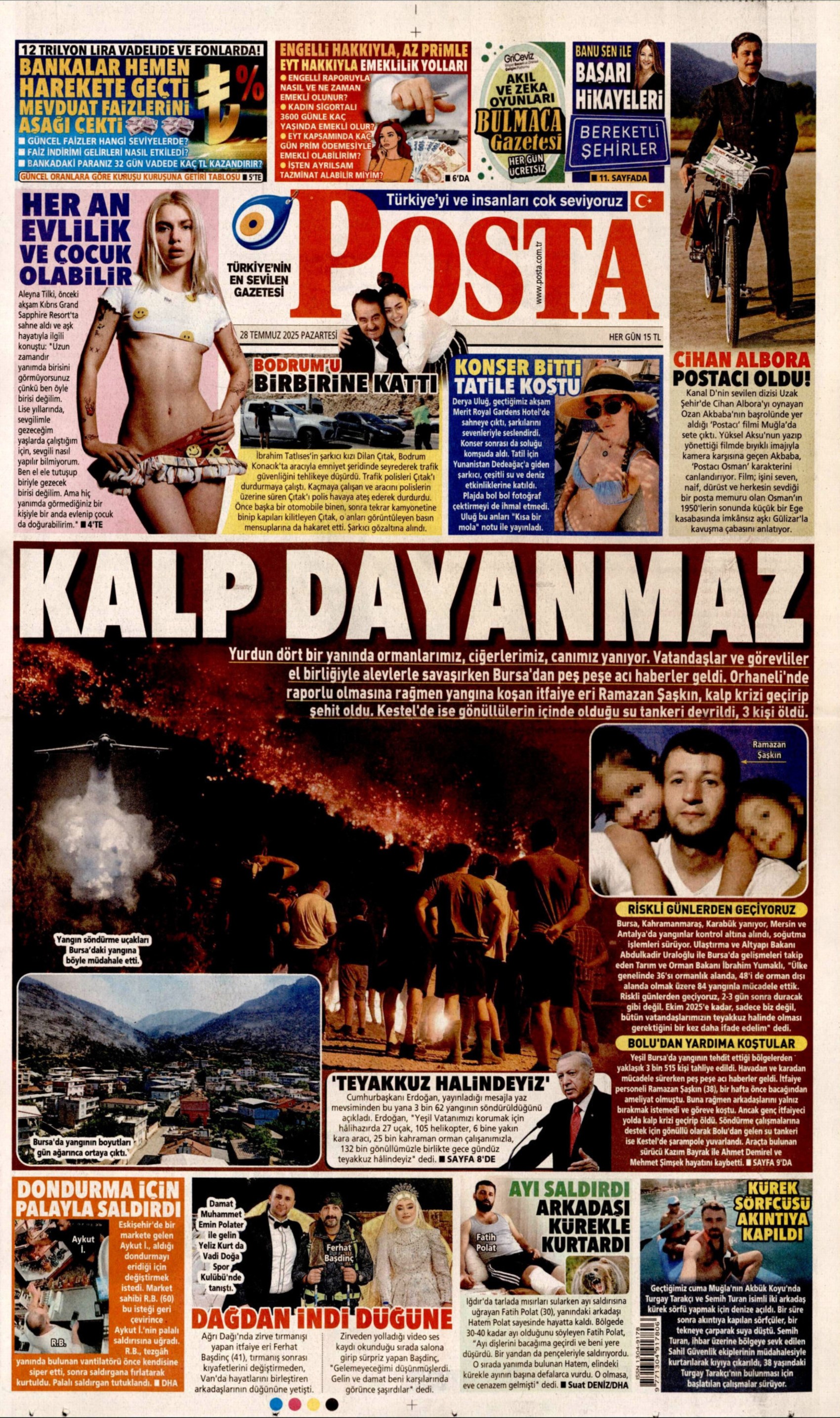 28 Temmuz 2025 gazete manşetleri: Gazeteler, yurt genelindeki orman yangınlarını nasıl gördü?
