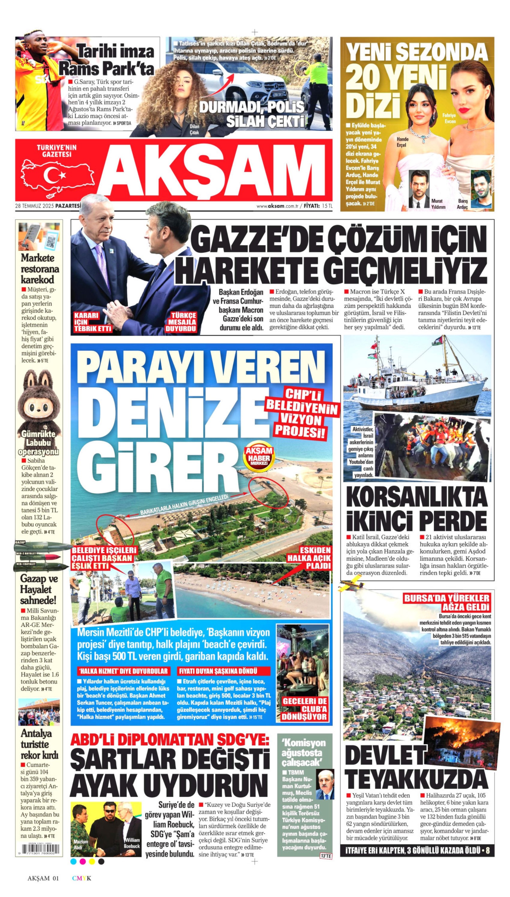 28 Temmuz 2025 gazete manşetleri: Gazeteler, yurt genelindeki orman yangınlarını nasıl gördü?