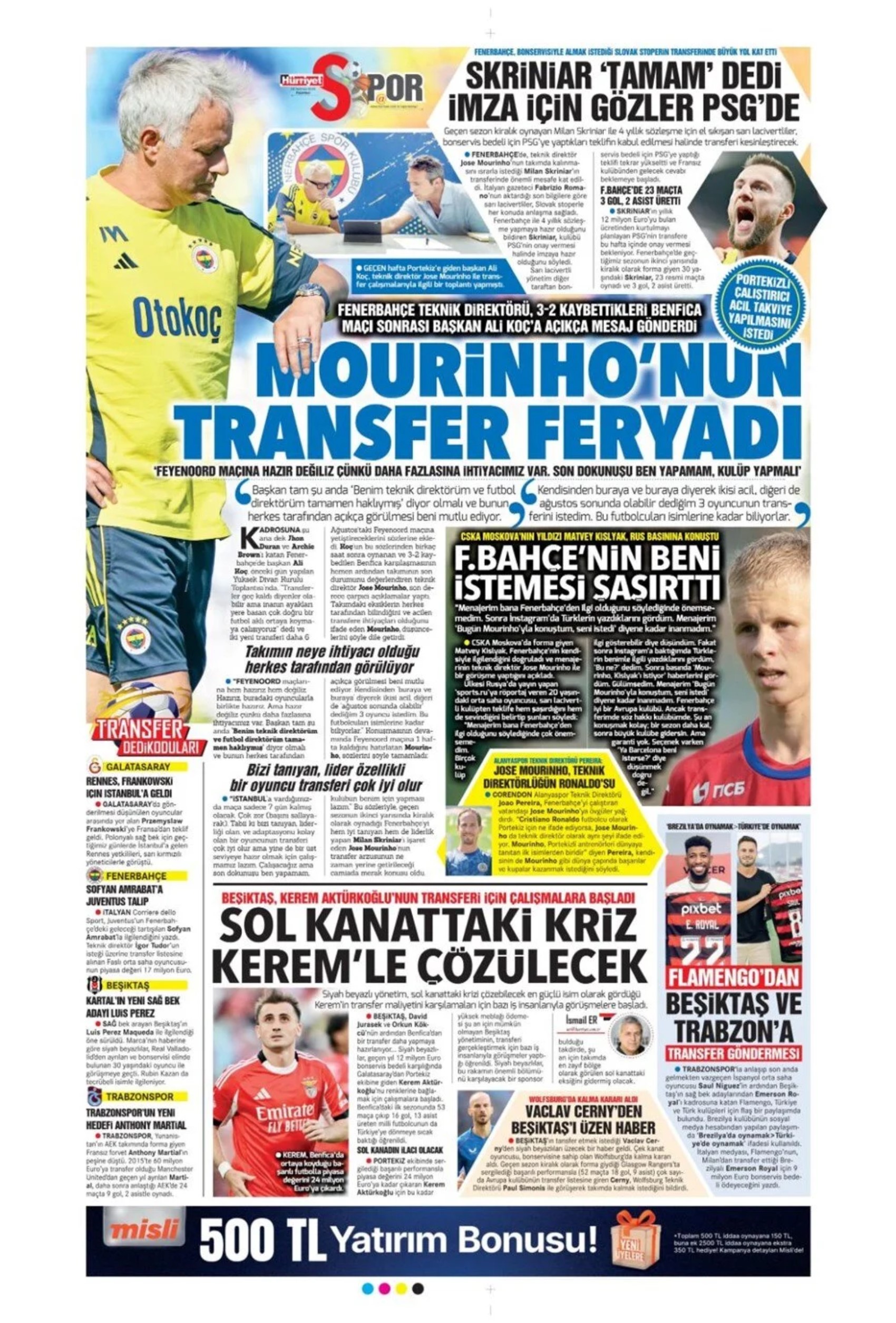 Sporda günün manşetleri... Fenerbahçe'de kanat transferinde hareketli saatler yaşanıyor: İşte gündemdeki o isim!