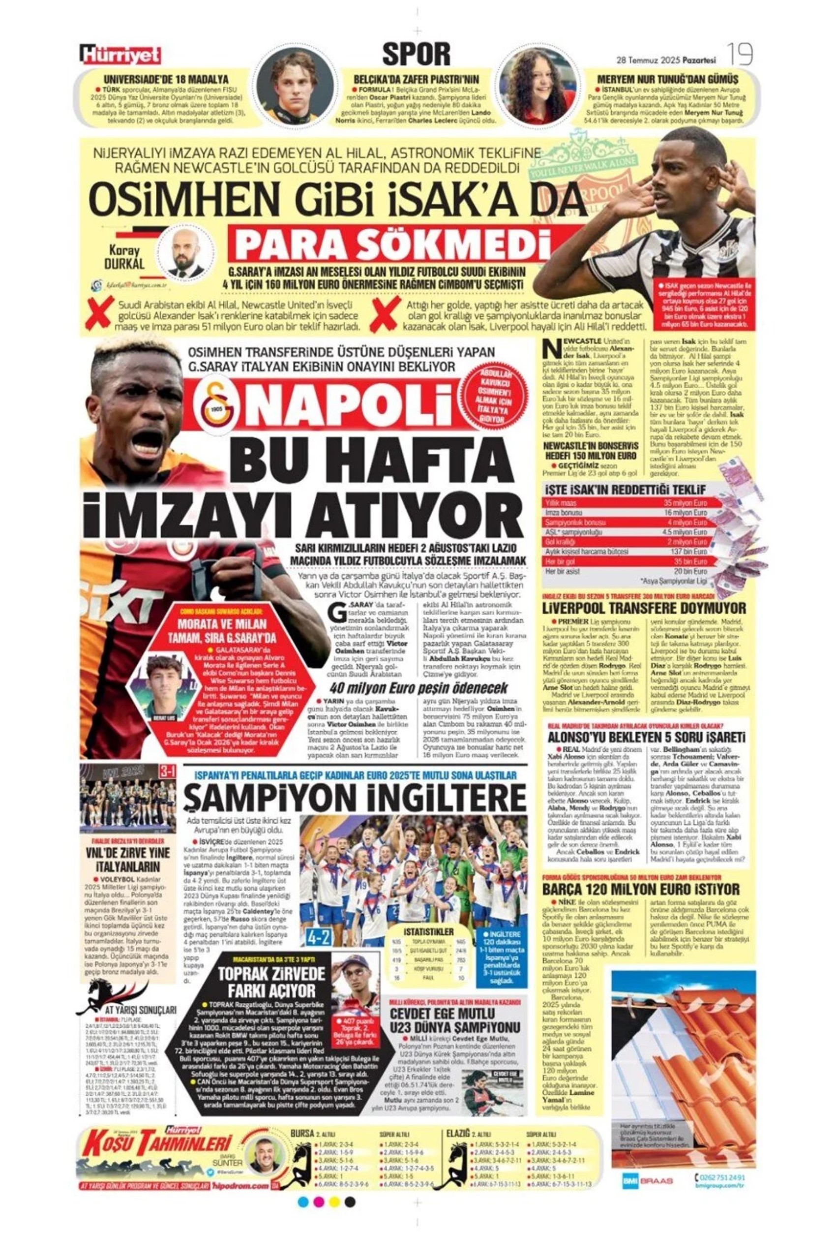 Sporda günün manşetleri... Fenerbahçe'de kanat transferinde hareketli saatler yaşanıyor: İşte gündemdeki o isim!