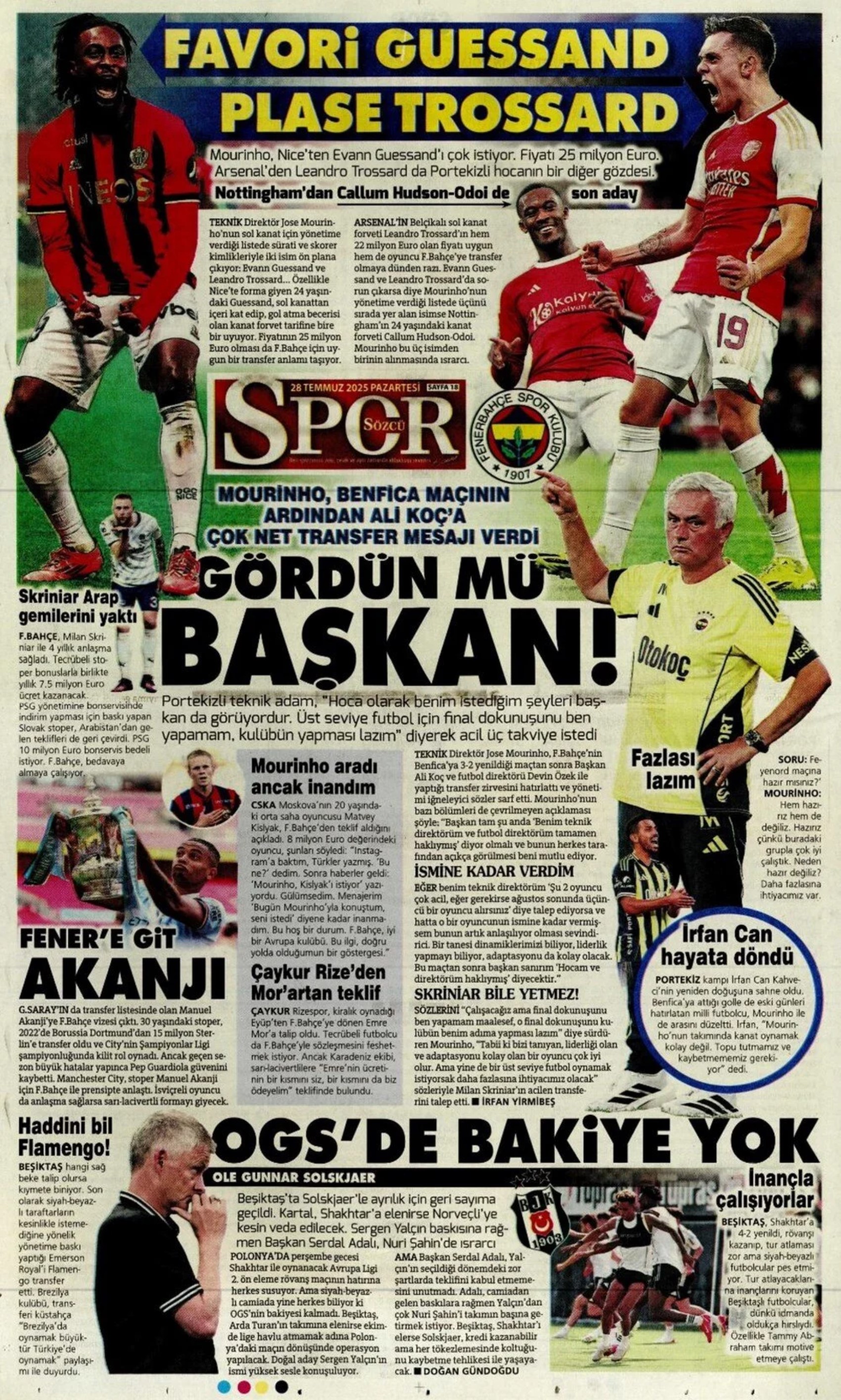 Sporda günün manşetleri... Fenerbahçe'de kanat transferinde hareketli saatler yaşanıyor: İşte gündemdeki o isim!