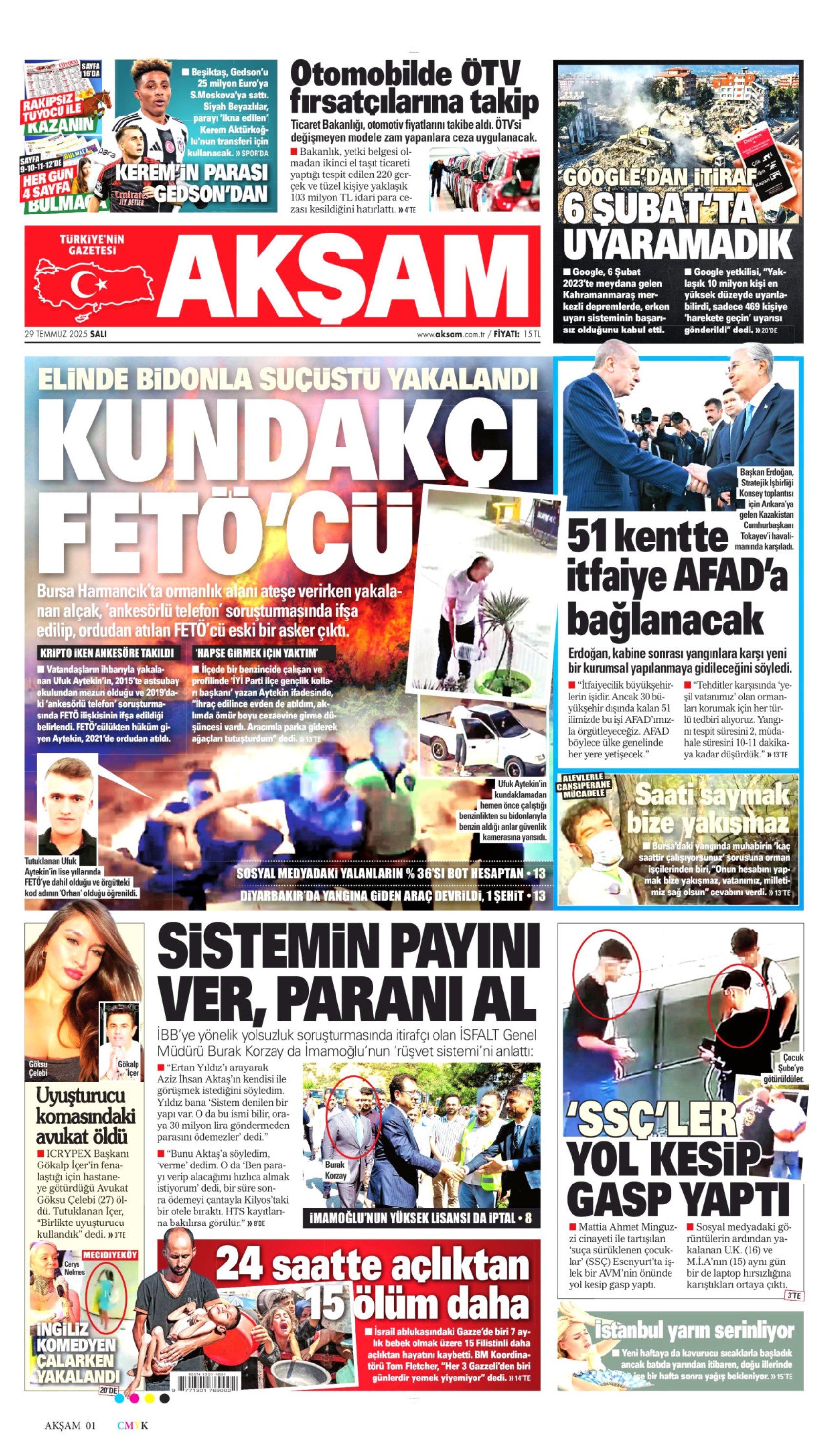 FETÖ'den ihraç edildiği ortaya çıkmıştı: Gazeteler, Bursa'yı yakan kundakçıyı nasıl gördü? (29 Temmuz Salı gazete manşetleri)