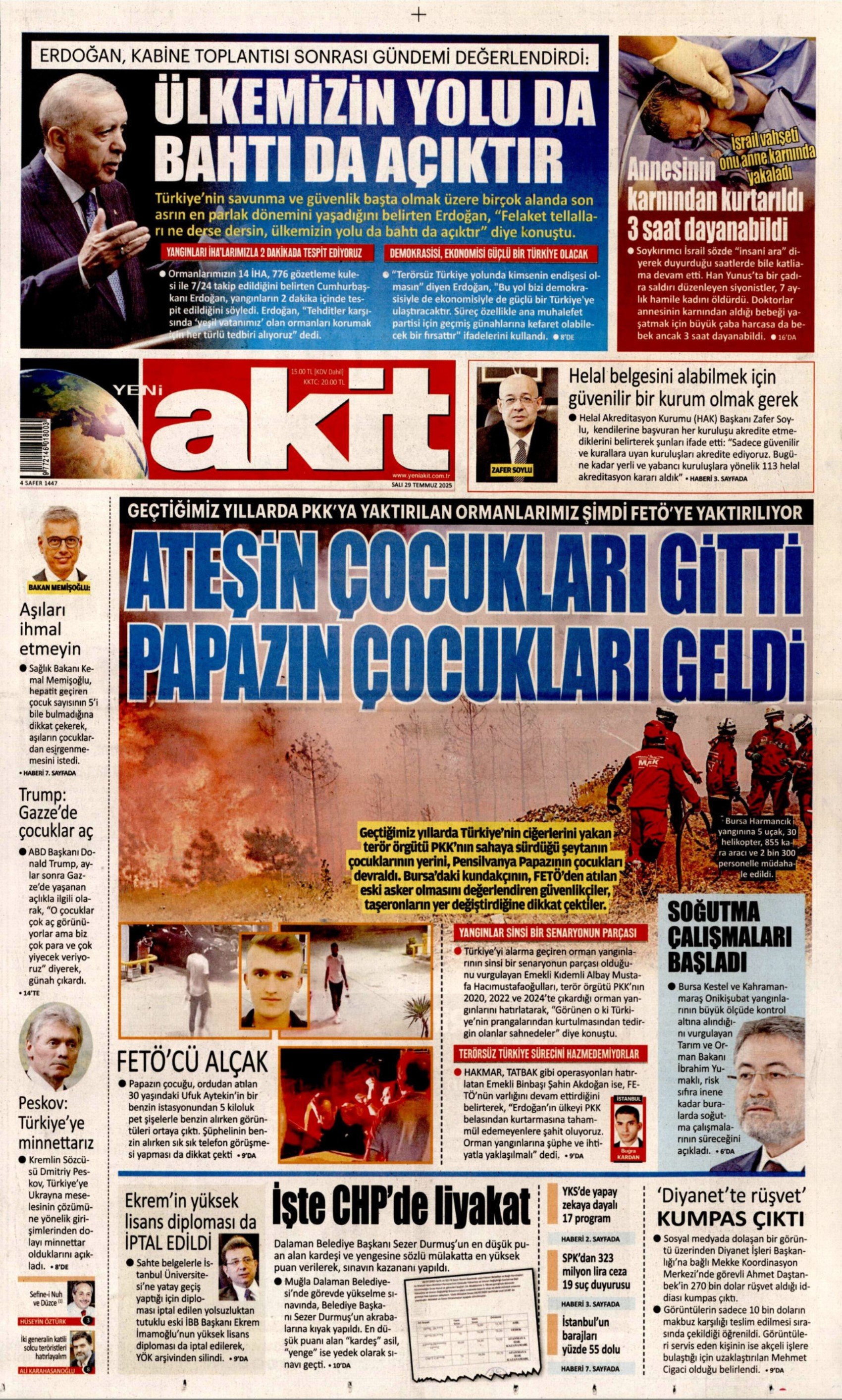 FETÖ'den ihraç edildiği ortaya çıkmıştı: Gazeteler, Bursa'yı yakan kundakçıyı nasıl gördü? (29 Temmuz Salı gazete manşetleri)
