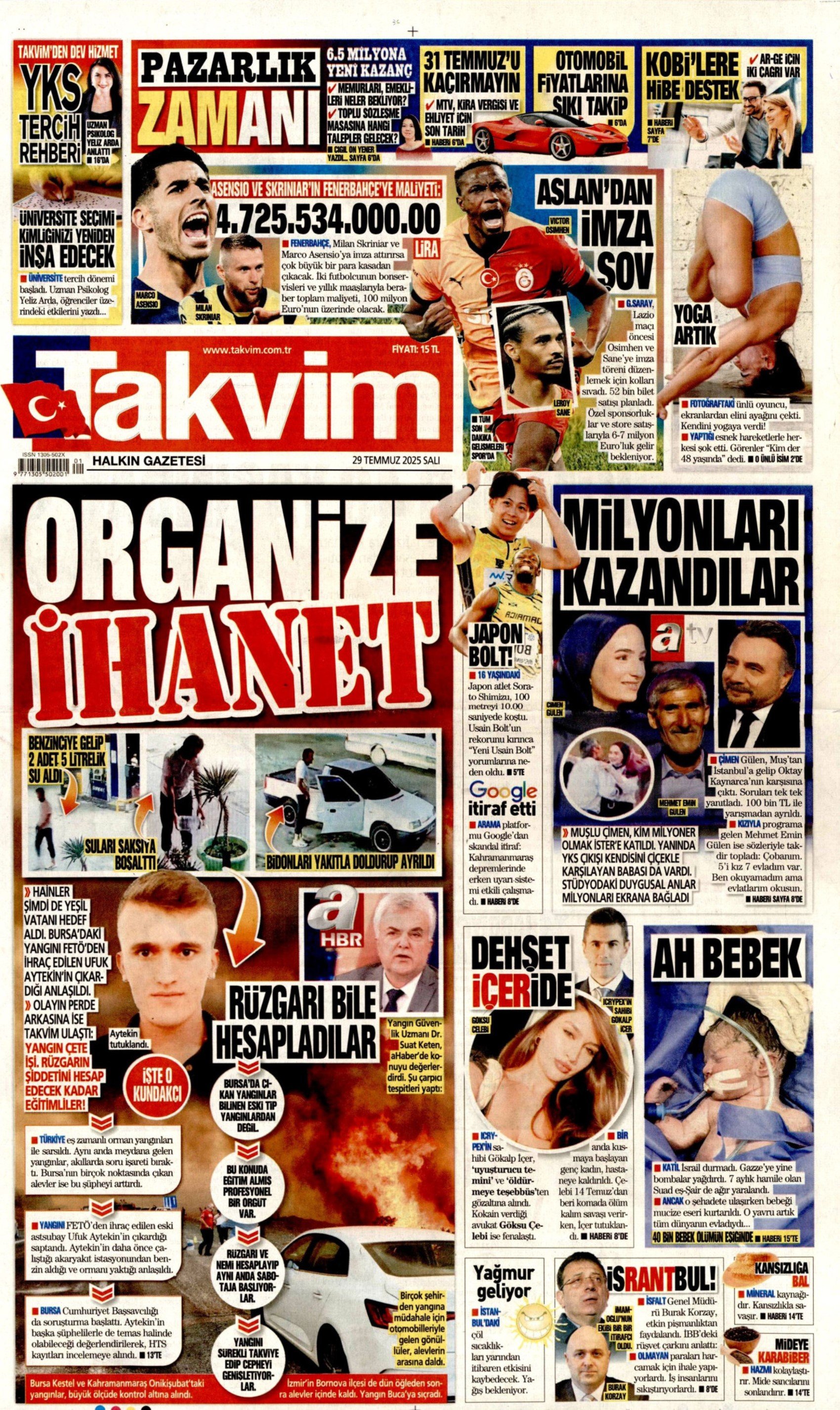 FETÖ'den ihraç edildiği ortaya çıkmıştı: Gazeteler, Bursa'yı yakan kundakçıyı nasıl gördü? (29 Temmuz Salı gazete manşetleri)