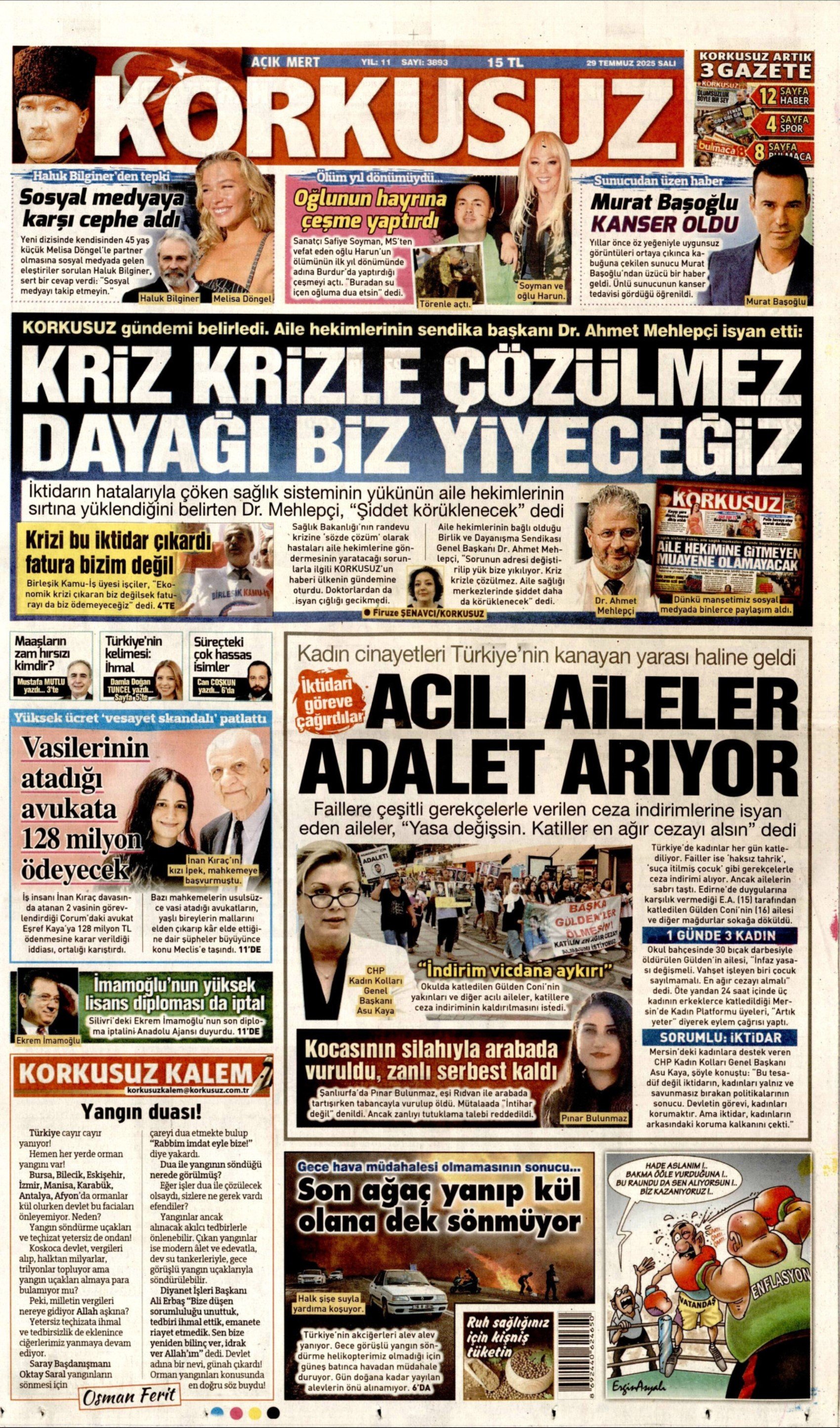 FETÖ'den ihraç edildiği ortaya çıkmıştı: Gazeteler, Bursa'yı yakan kundakçıyı nasıl gördü? (29 Temmuz Salı gazete manşetleri)